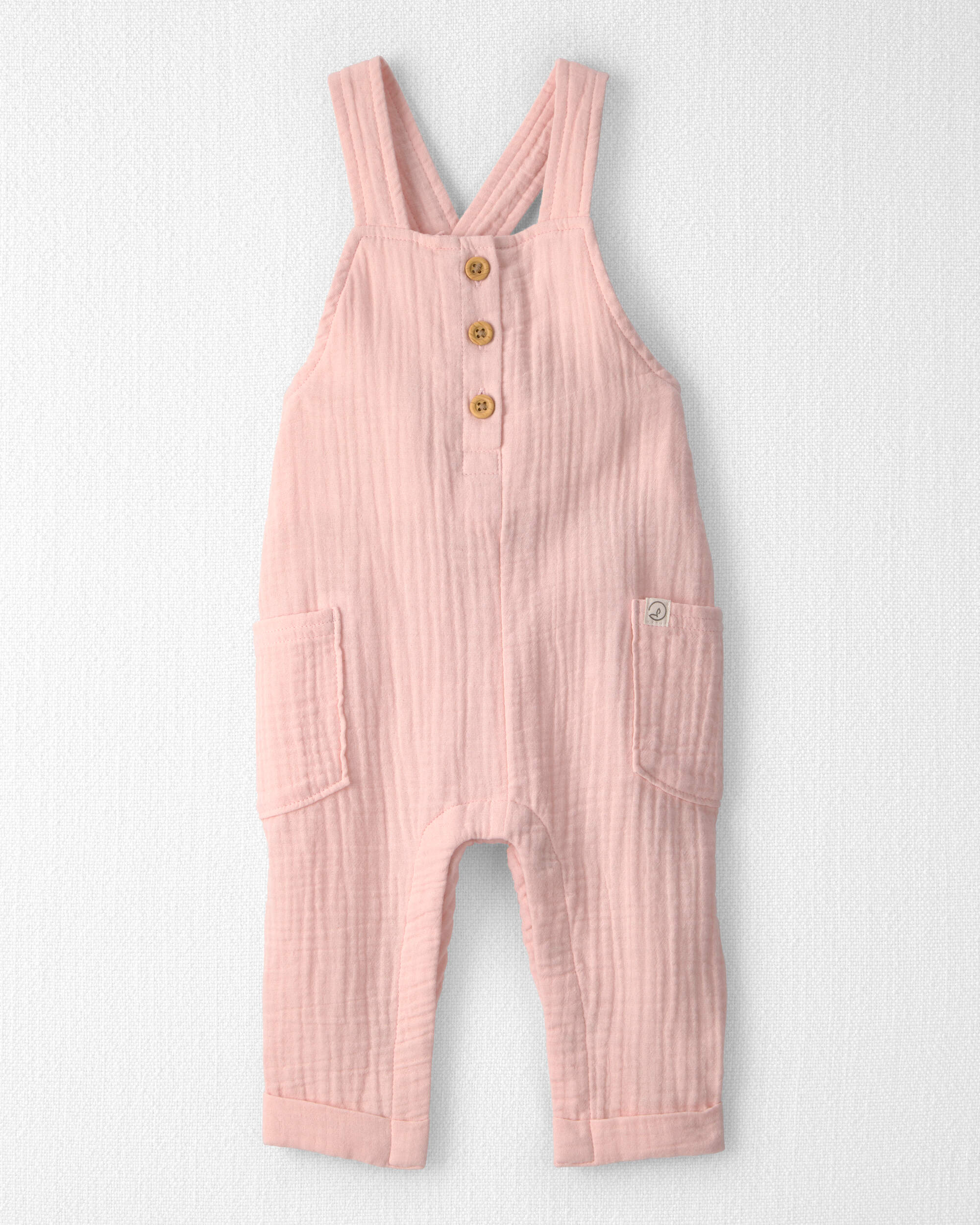 Baby Girl Organic Cotton Gauze Overalls