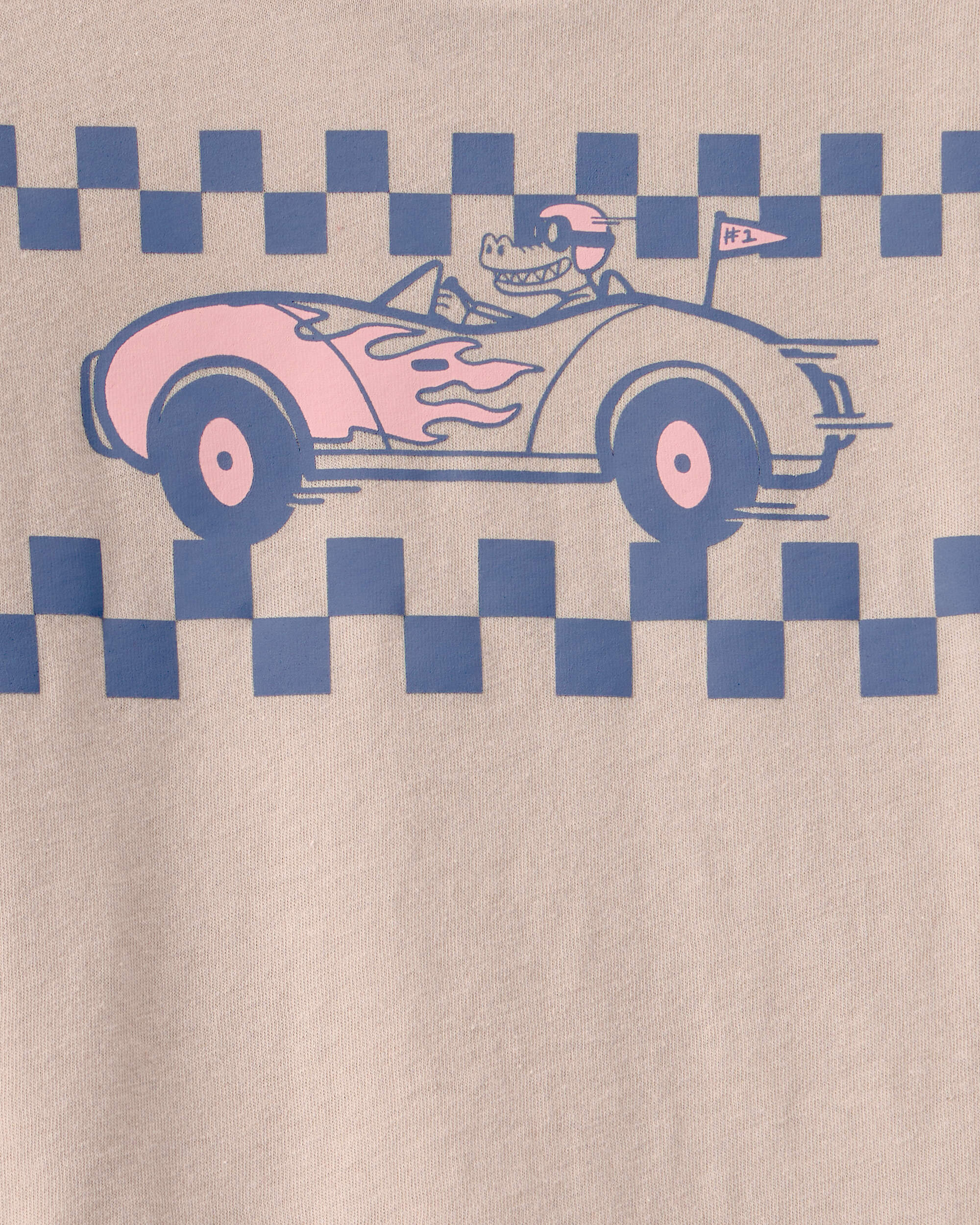 Toddler Boy Alligator Race Car Graphic Tee - Tan