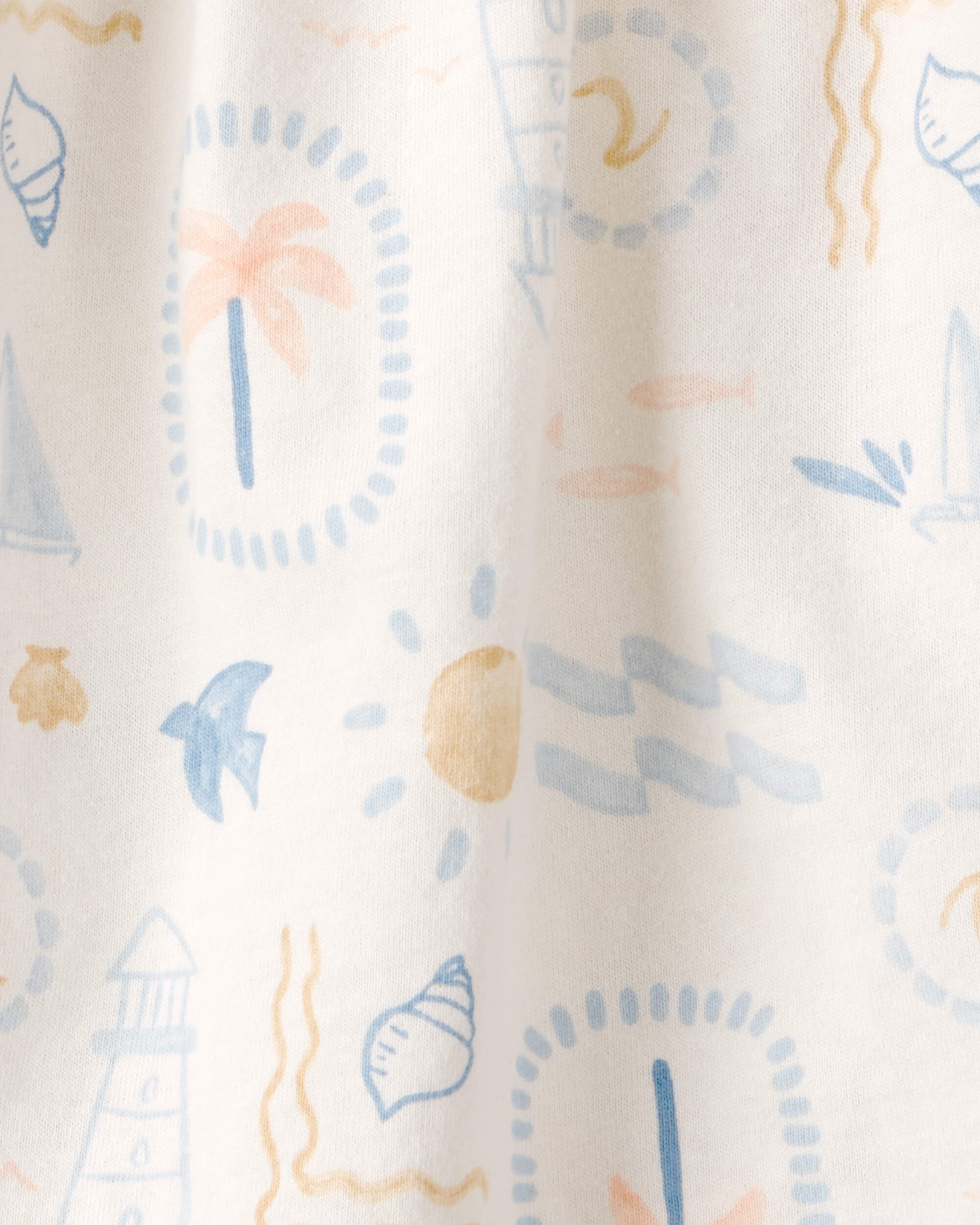 Baby Girl 2-Piece Beach Cardigan & Bodysuit Dress Set - Orange/Ivory