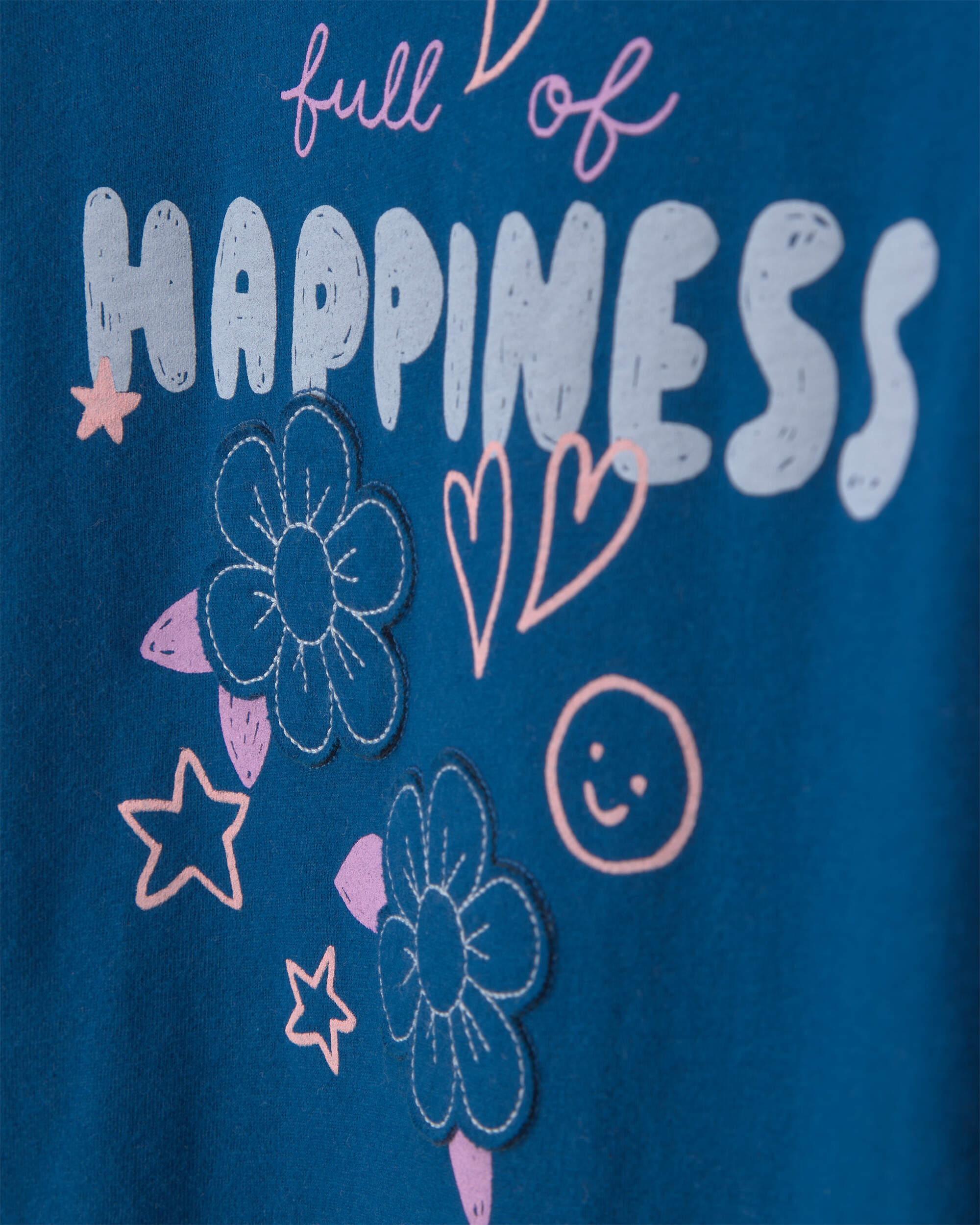 Toddler Girl 'Full of Happiness' Long-Sleeve Top - Blue