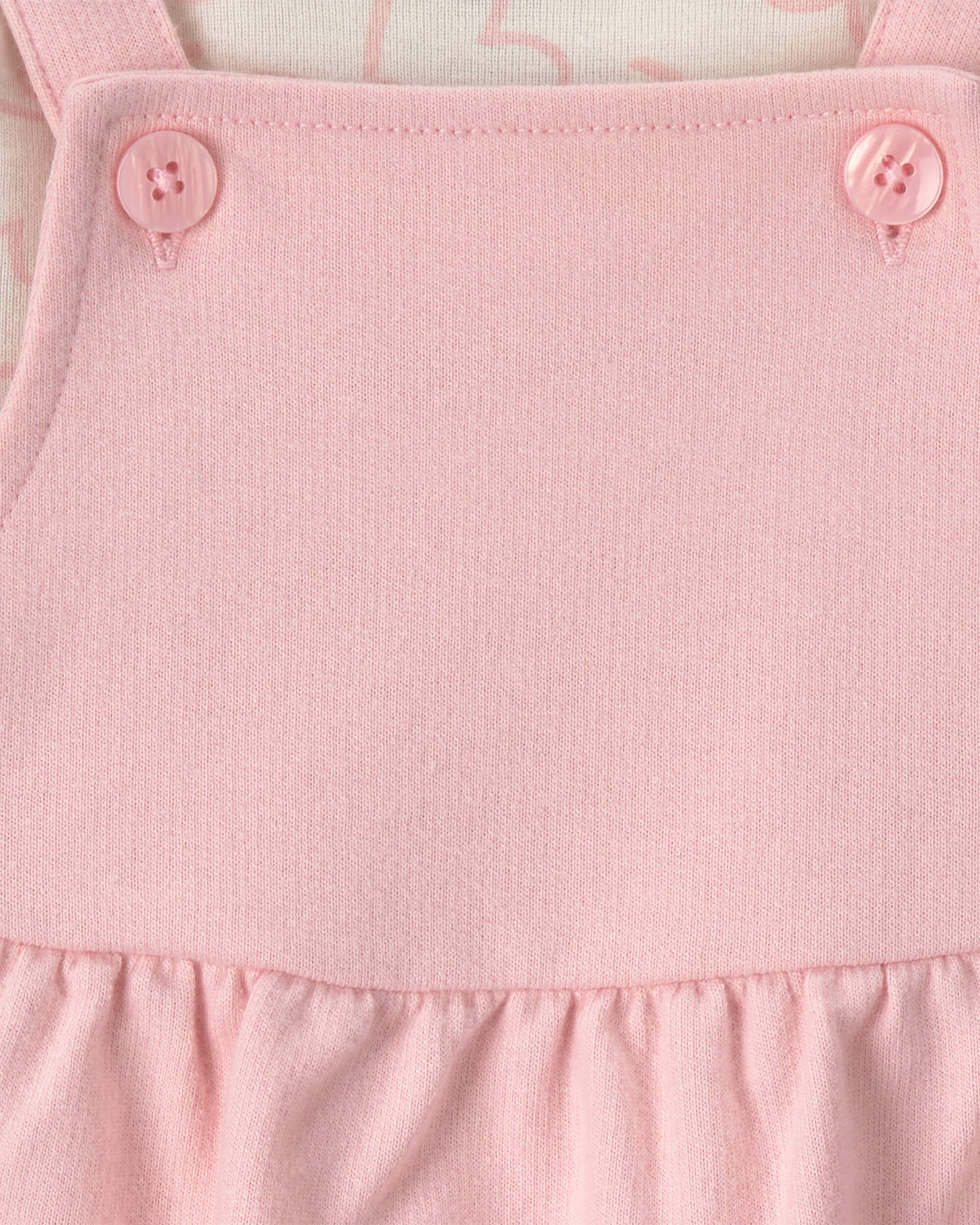 Baby Girl 3-Piece Heart Valentine's Day French Terry Long-Sleeve Dress Set - Pink/Cream