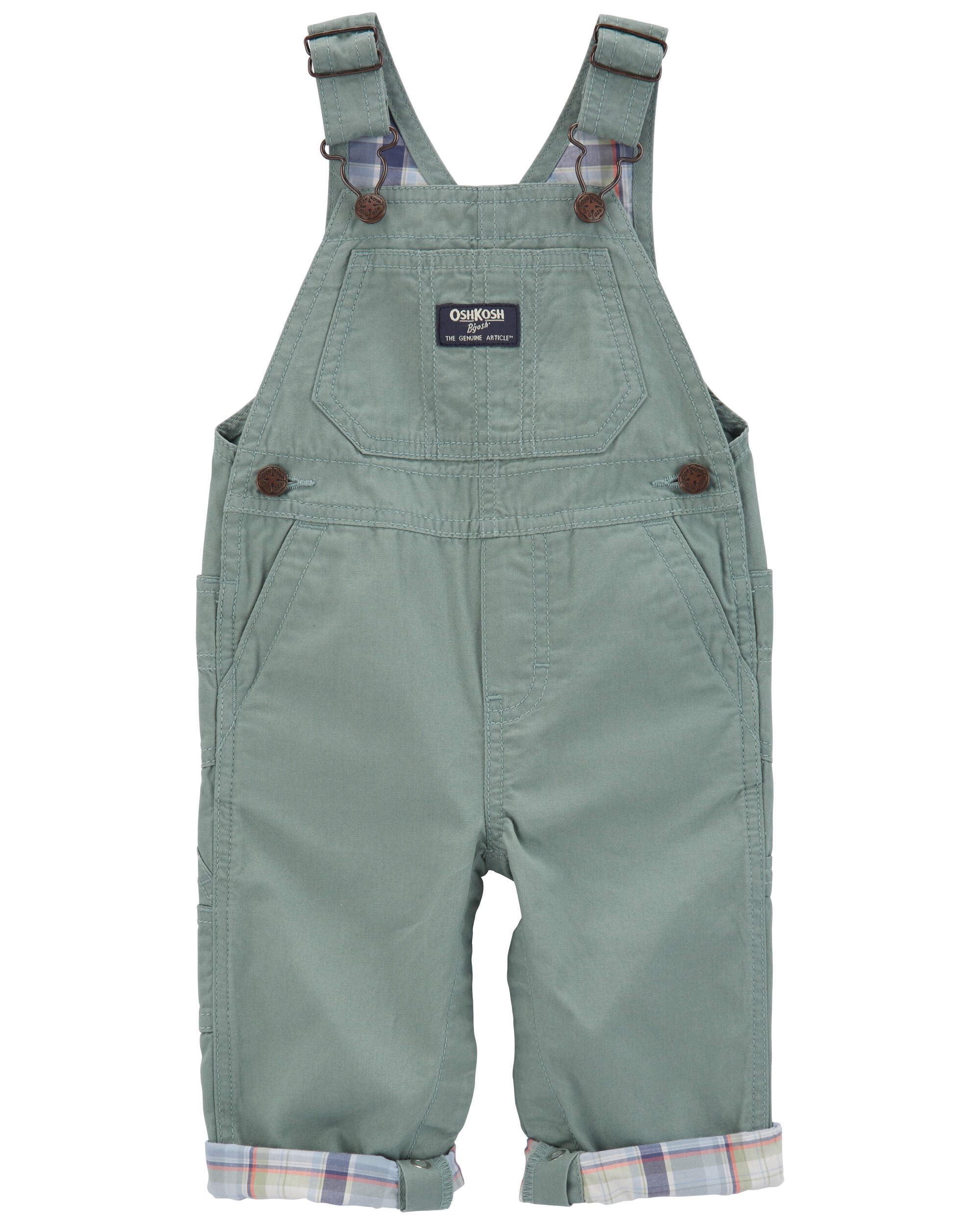 Baby Plaid Lined Lightweight Canvas Overalls