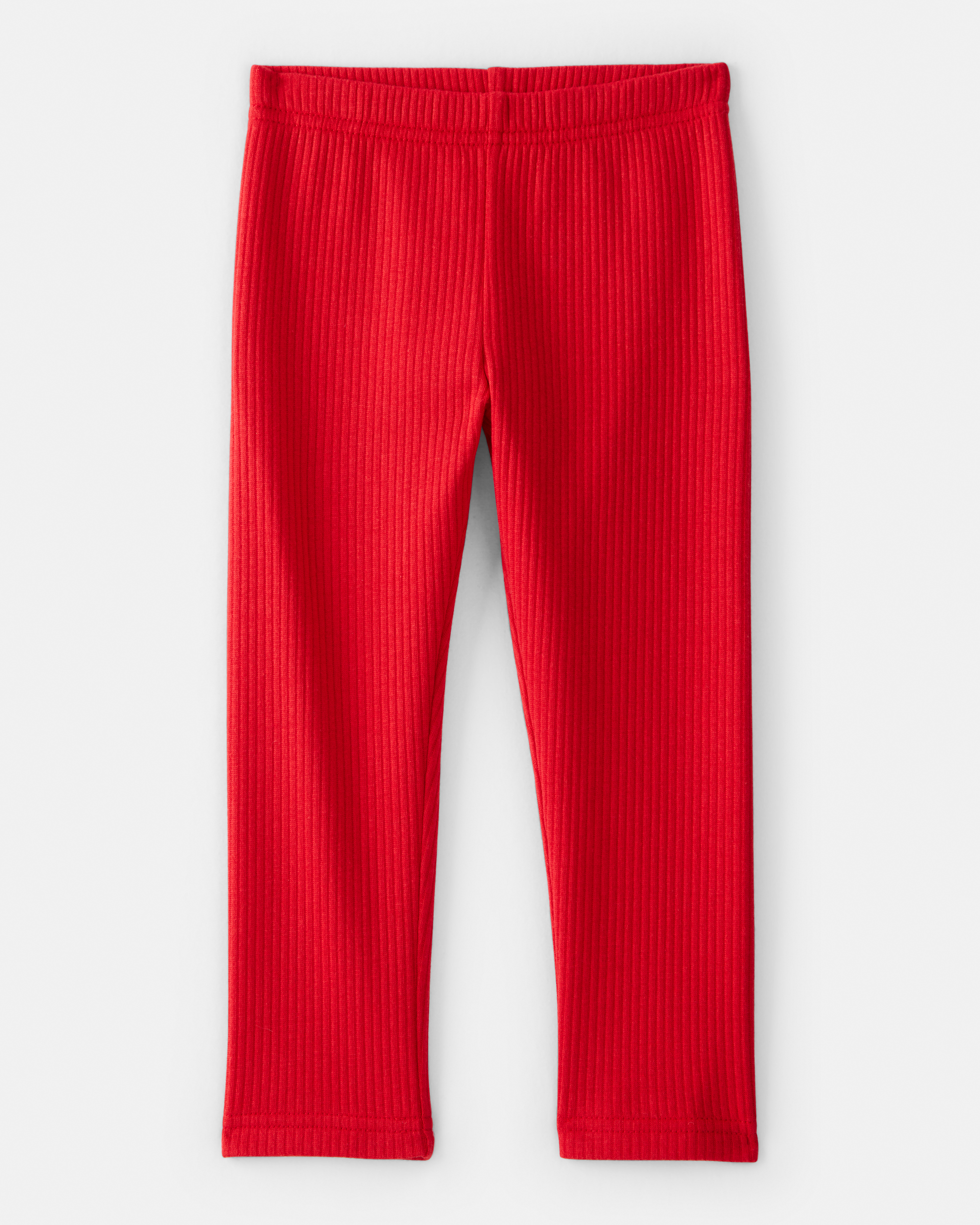 Toddler Girl Pull-On Stretch Rib Leggings - Red