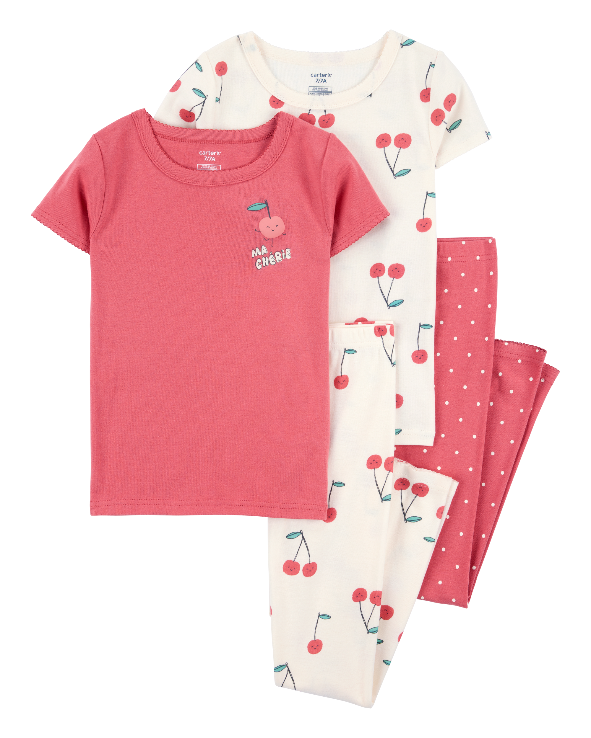 Kid 4-Piece Cherry Cotton Pyjamas