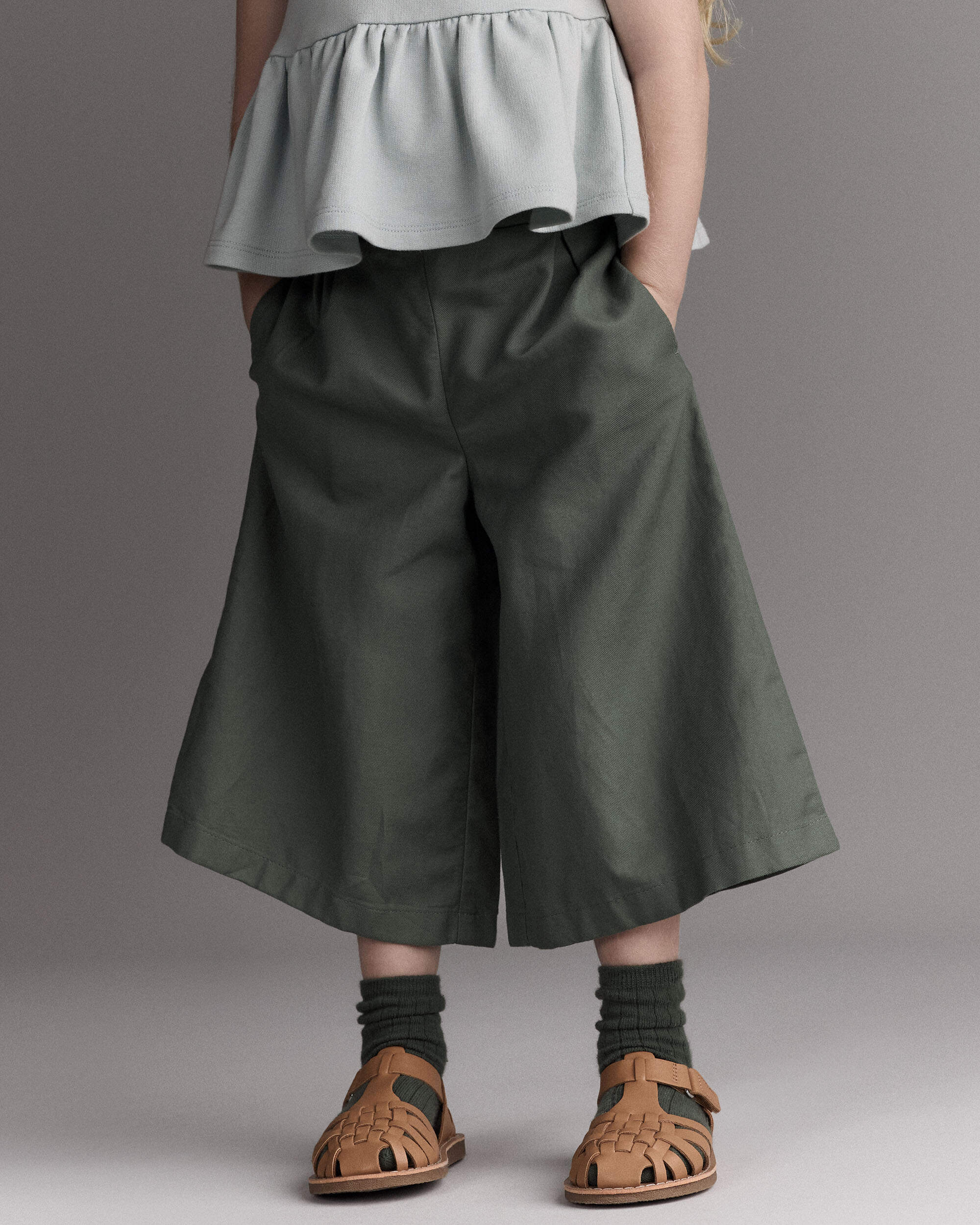 Toddler Girl Wide-Leg Drape Pant - Olive