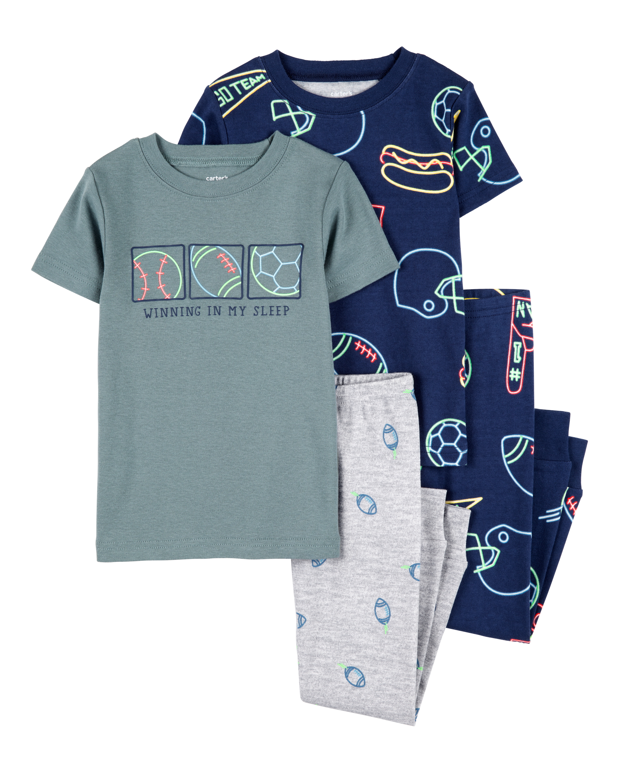 Toddler 4-Piece Sports Cotton Pyjamas