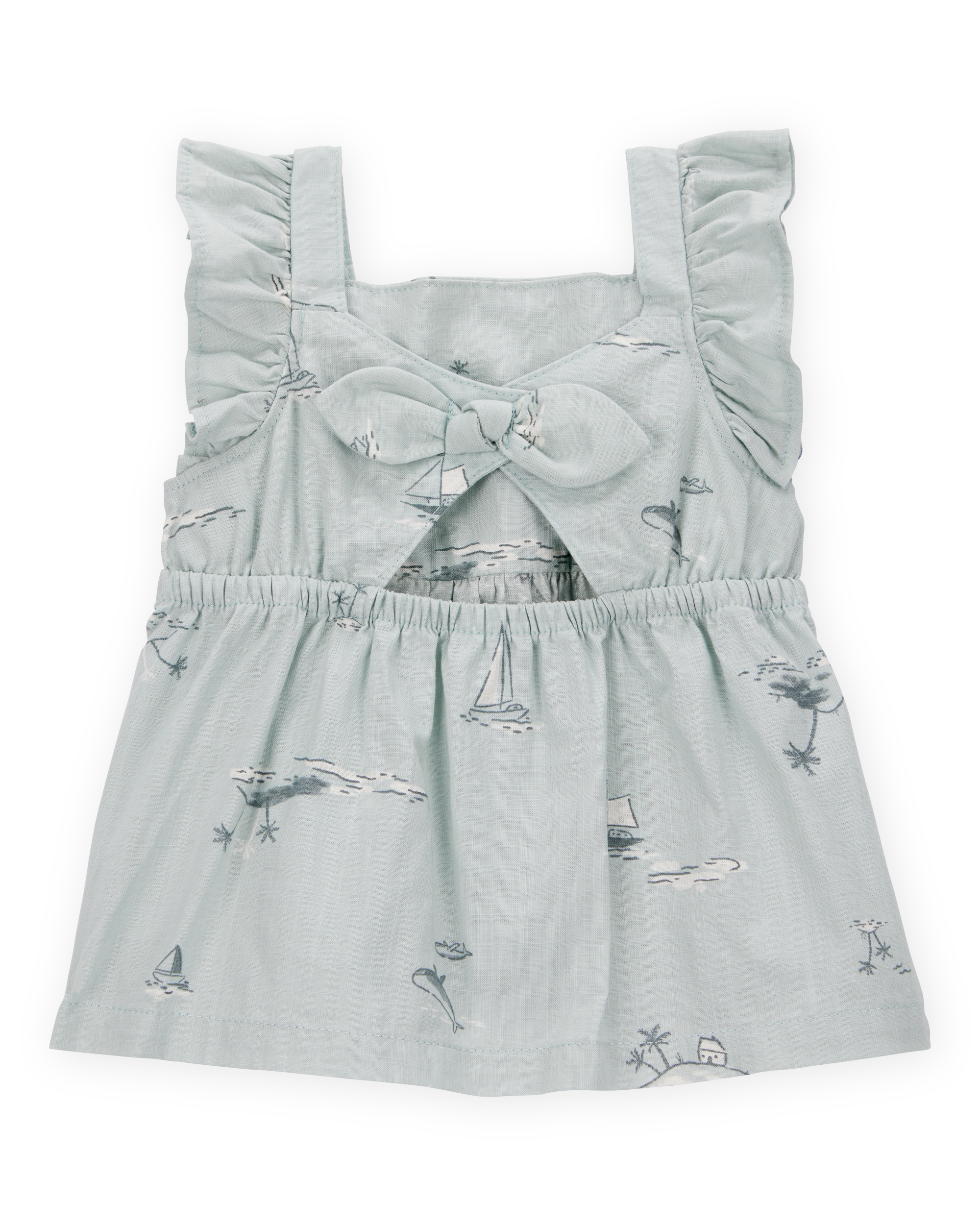 Baby 2-Piece Flutter Tank & Pull-On Short Set - Blue/White