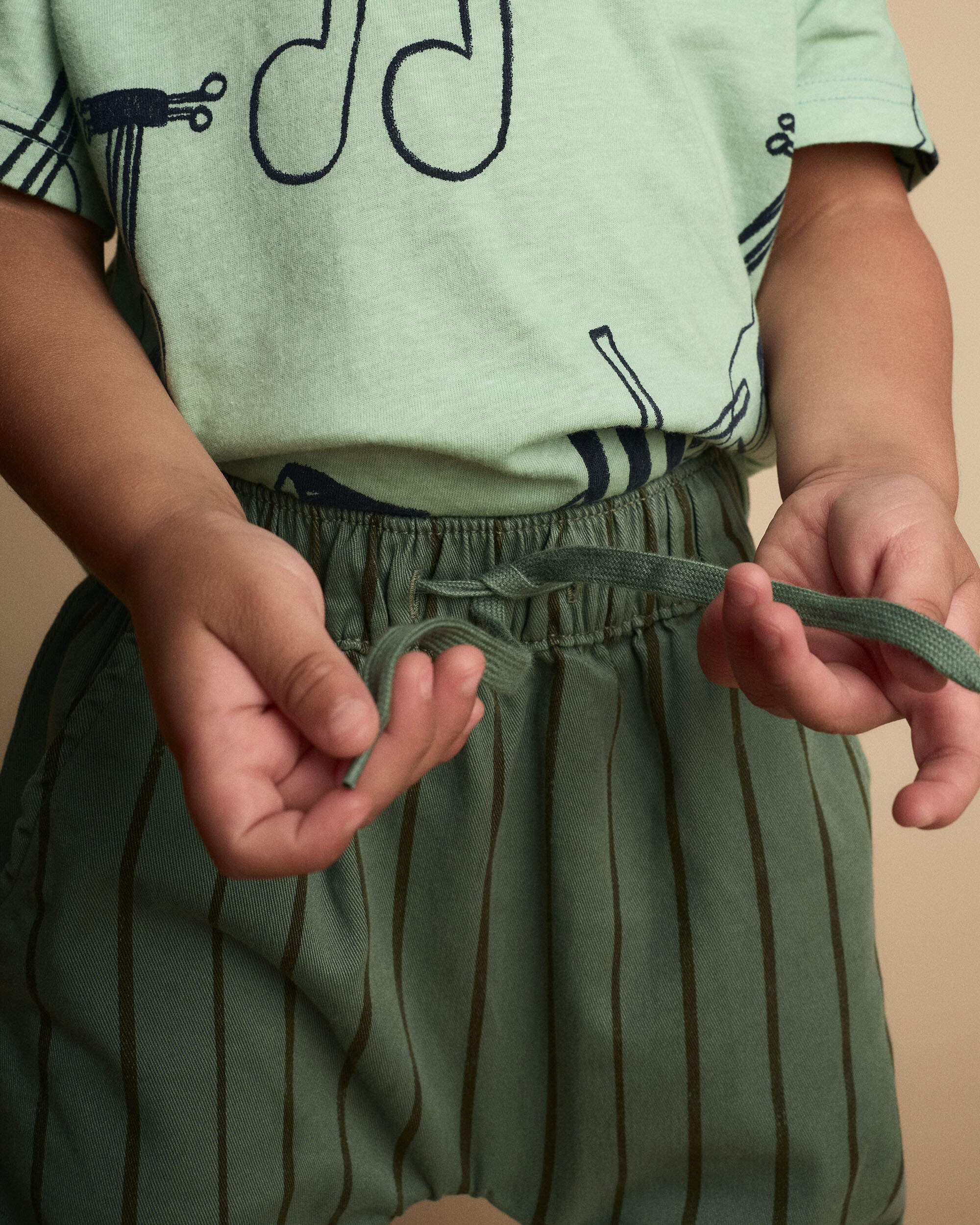 Toddler Boy Playground Pants Stripes - Olive