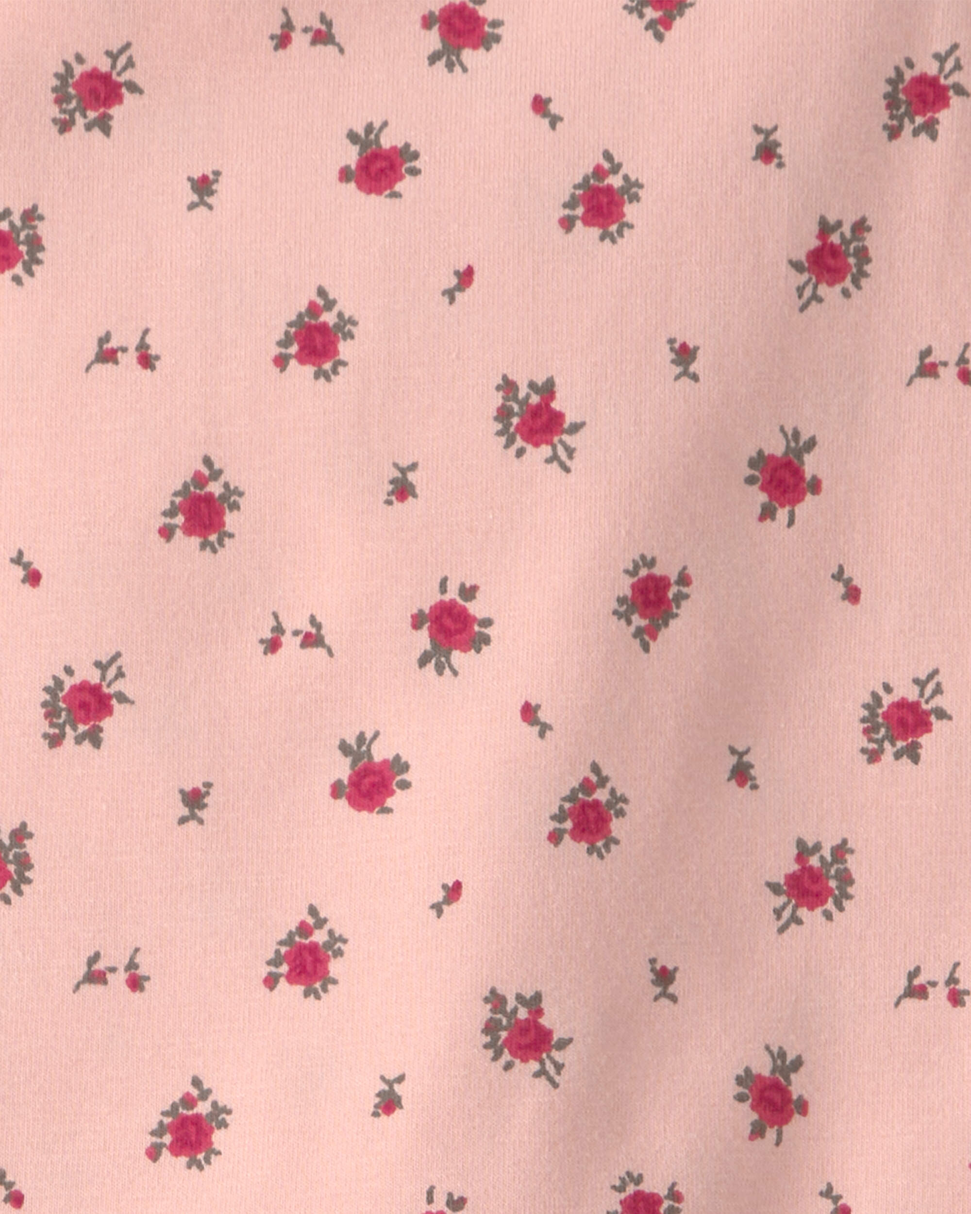 Girls Organic Cotton Tiered Dress Blush Floral Print