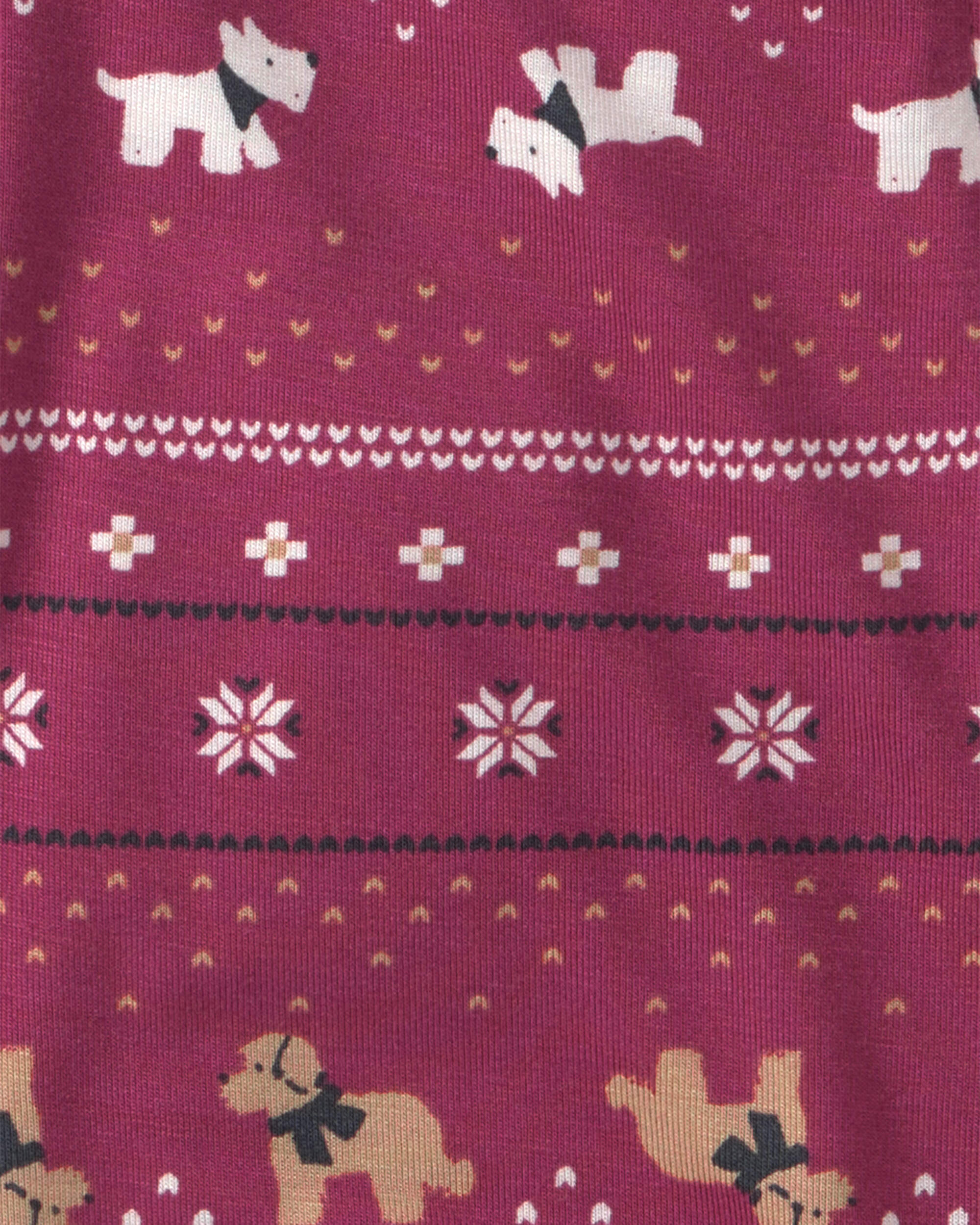Baby Fair Isle PurelySoft™ 2-Way Zip Sleep & Play Pyjamas - Burgundy