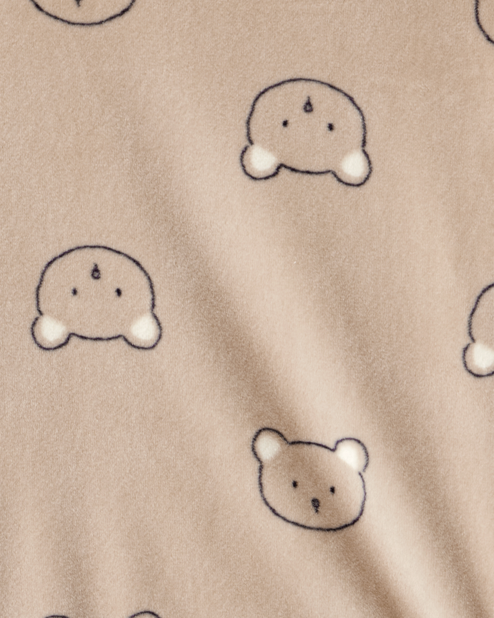 Baby Boy 2-Piece Bear Print Velour Sweatshirt & Pant Set - Brown