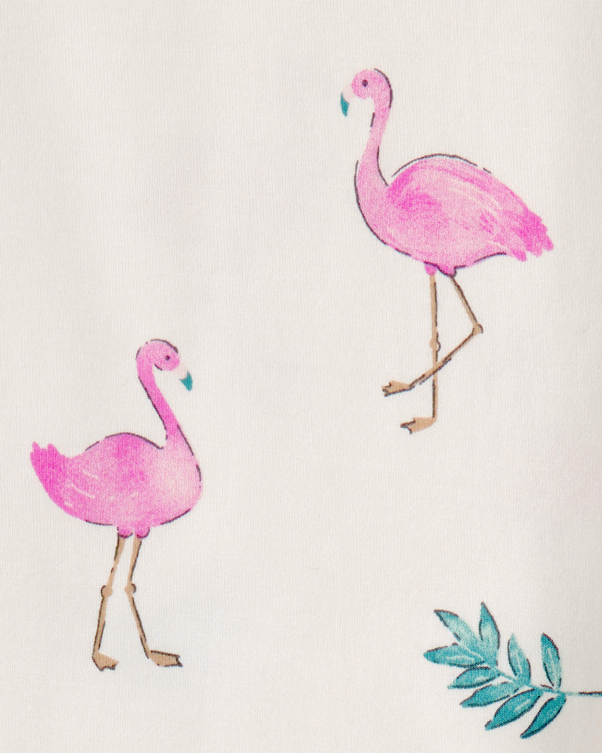 Toddler Girl Flamingo PurelySoft Short-Sleeve Snug Fit 2-Piece Pyjama Set - Ivory