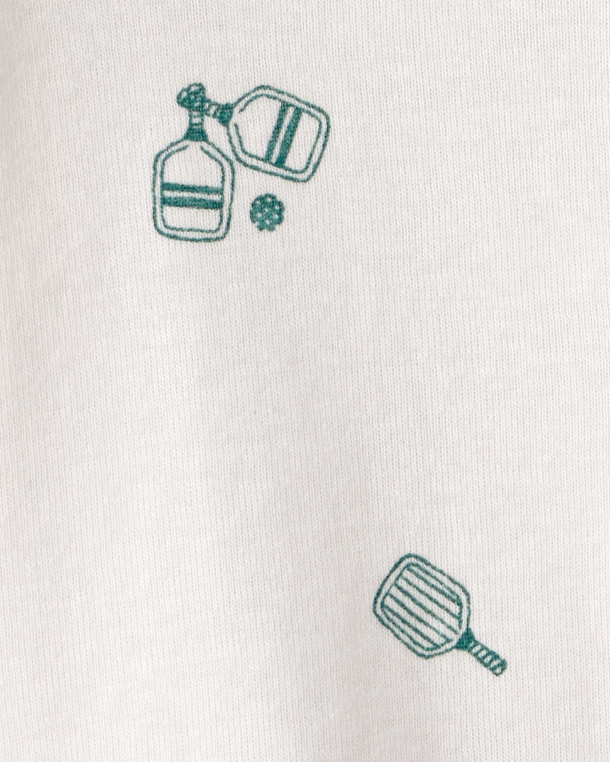 Baby Pickleball Short-Sleeve Romper - White