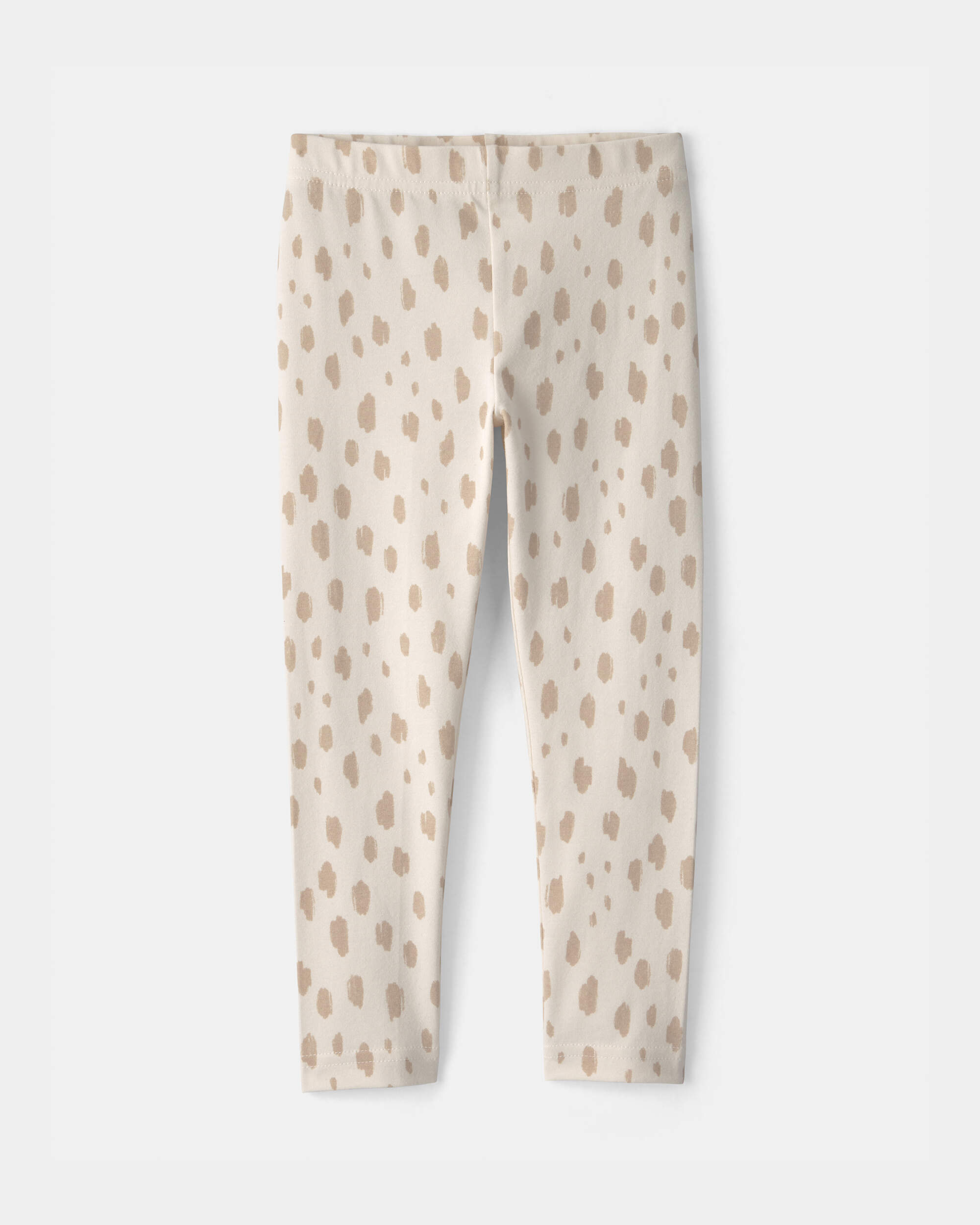 Toddler Girl Dots Pull-On Stretch Leggings - Cream
