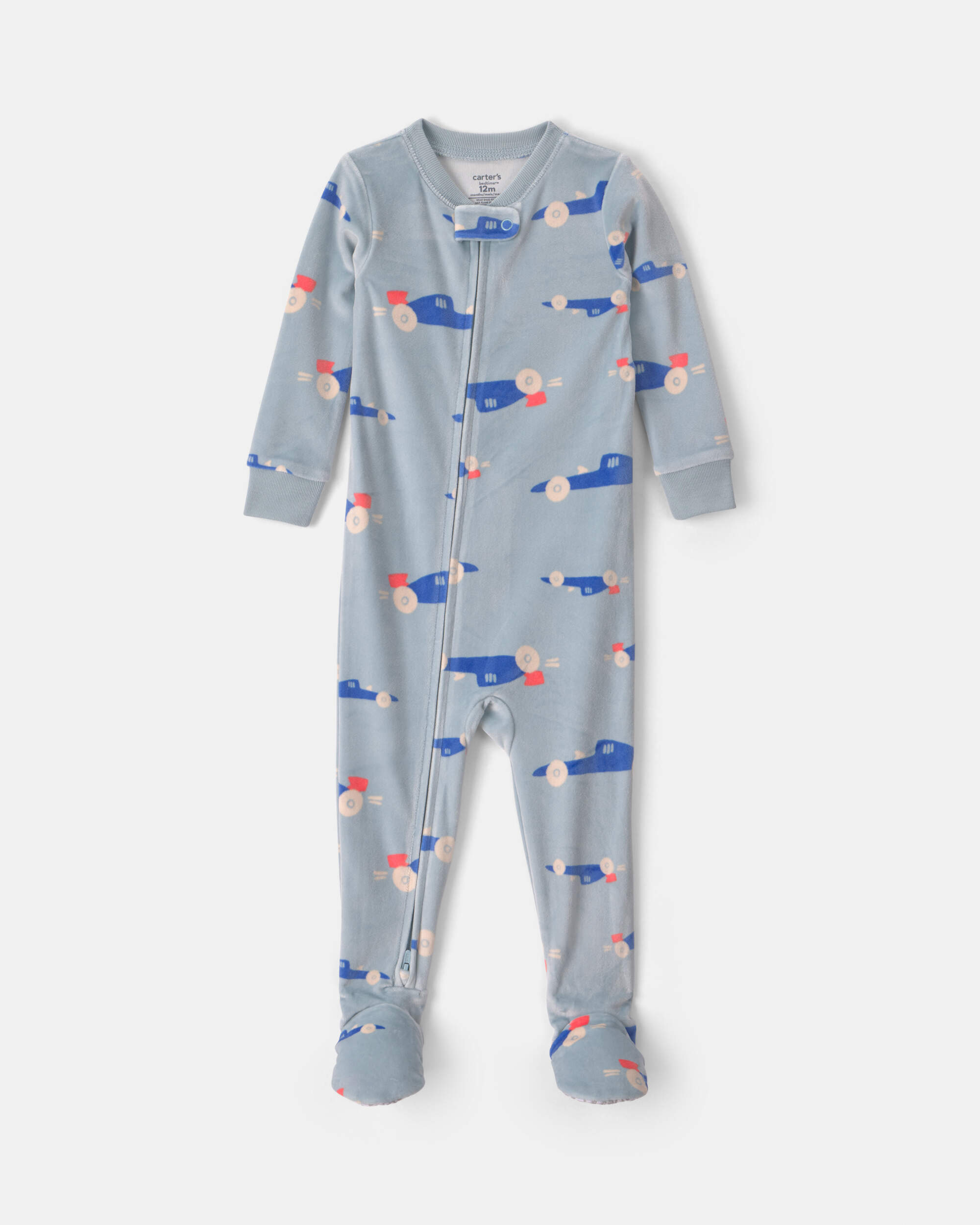 Toddler Boy 1-Piece Cars DreamPlush Snug Fit Footed Pyjama - Blue