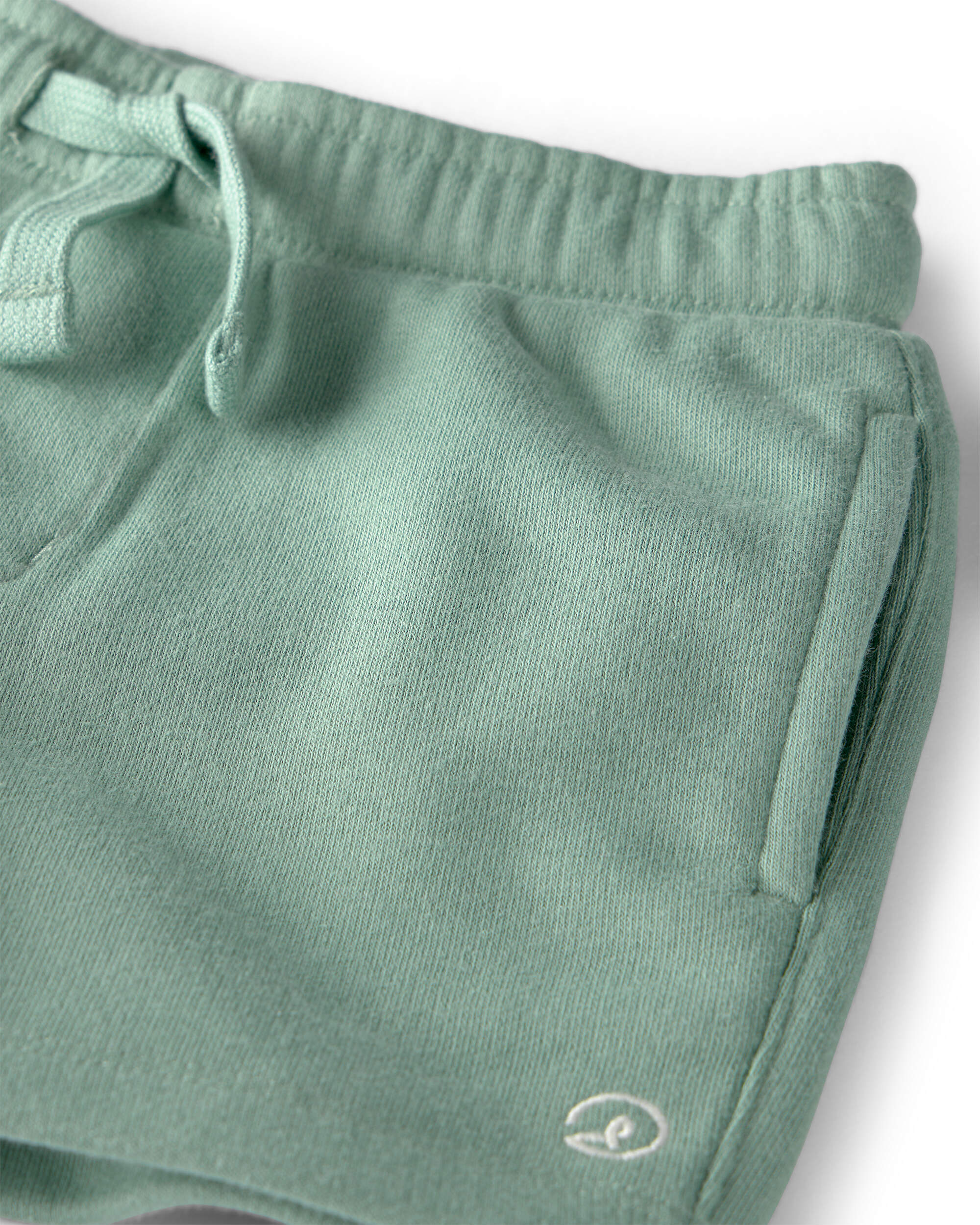 Toddler Boy Recycled Shorts Made with Organic Cotton Palm Green