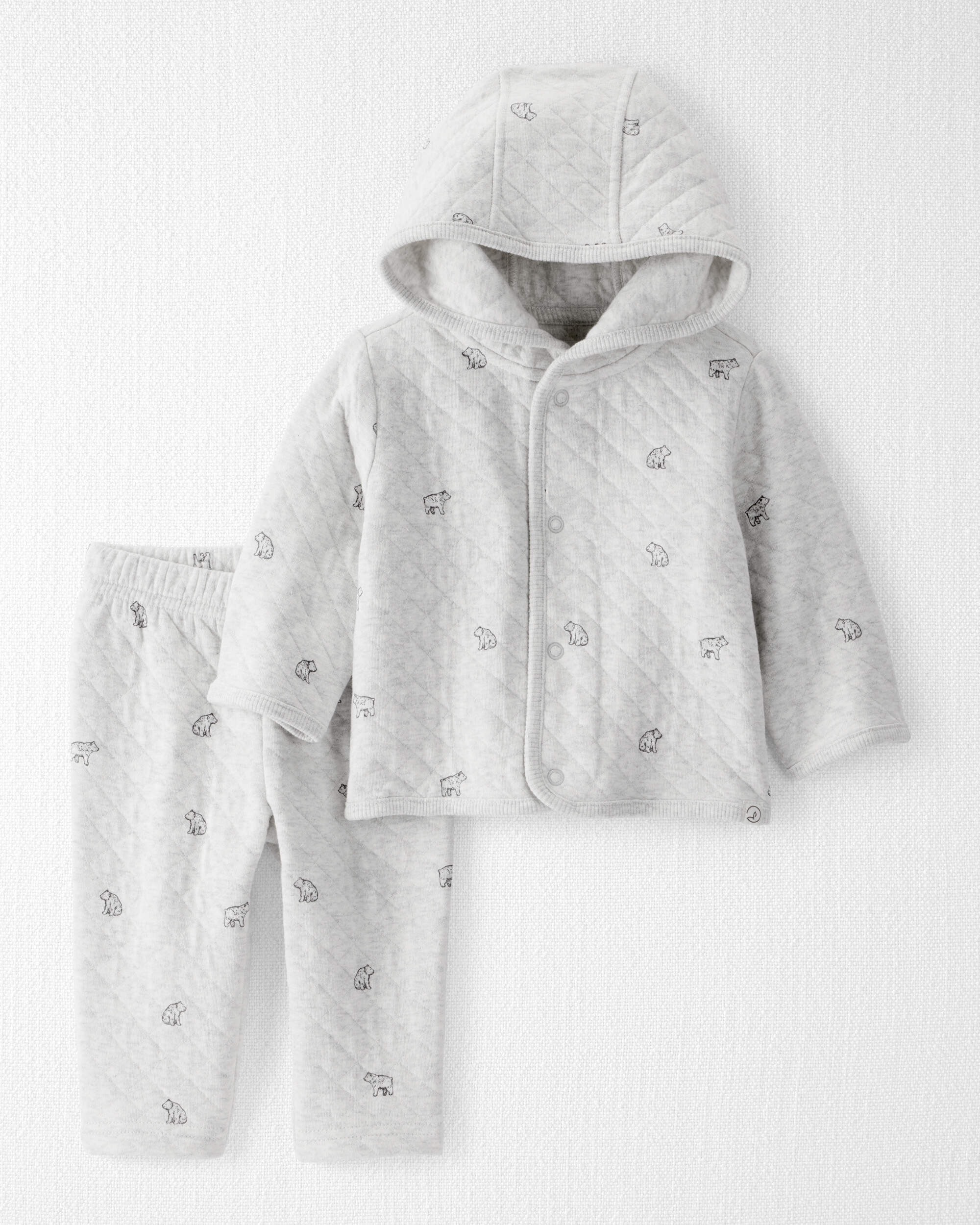 Baby Girl 2-Piece Cardigan & Pants Set Made with Organic Cotton