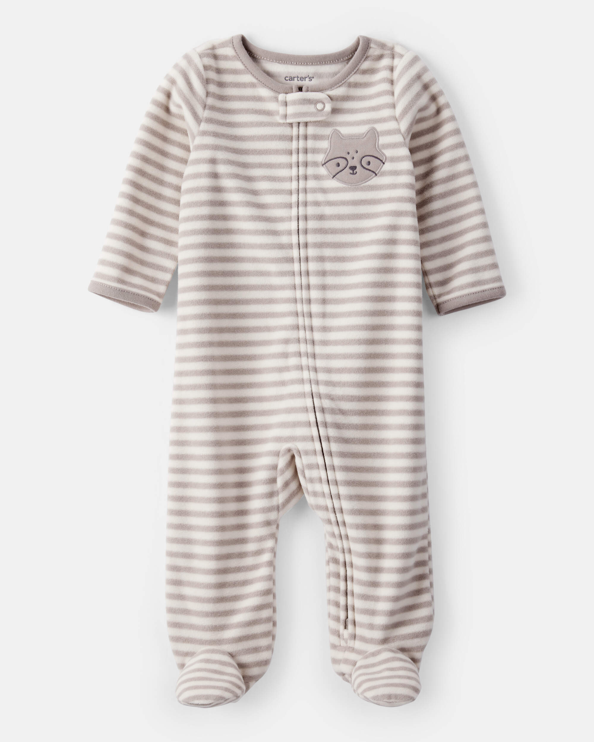 Baby Boy Fox Striped Loose Fit Long-Sleeve Sleeper - Brown