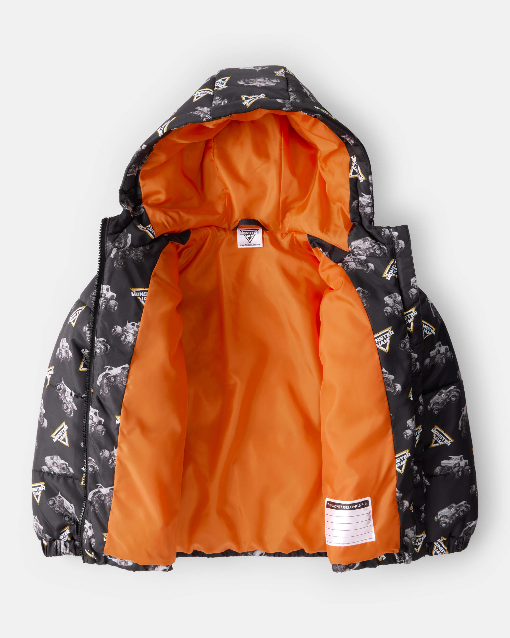 Boys Monster Jam™ Grave Digger Hooded Heavyweight Jacket - Black