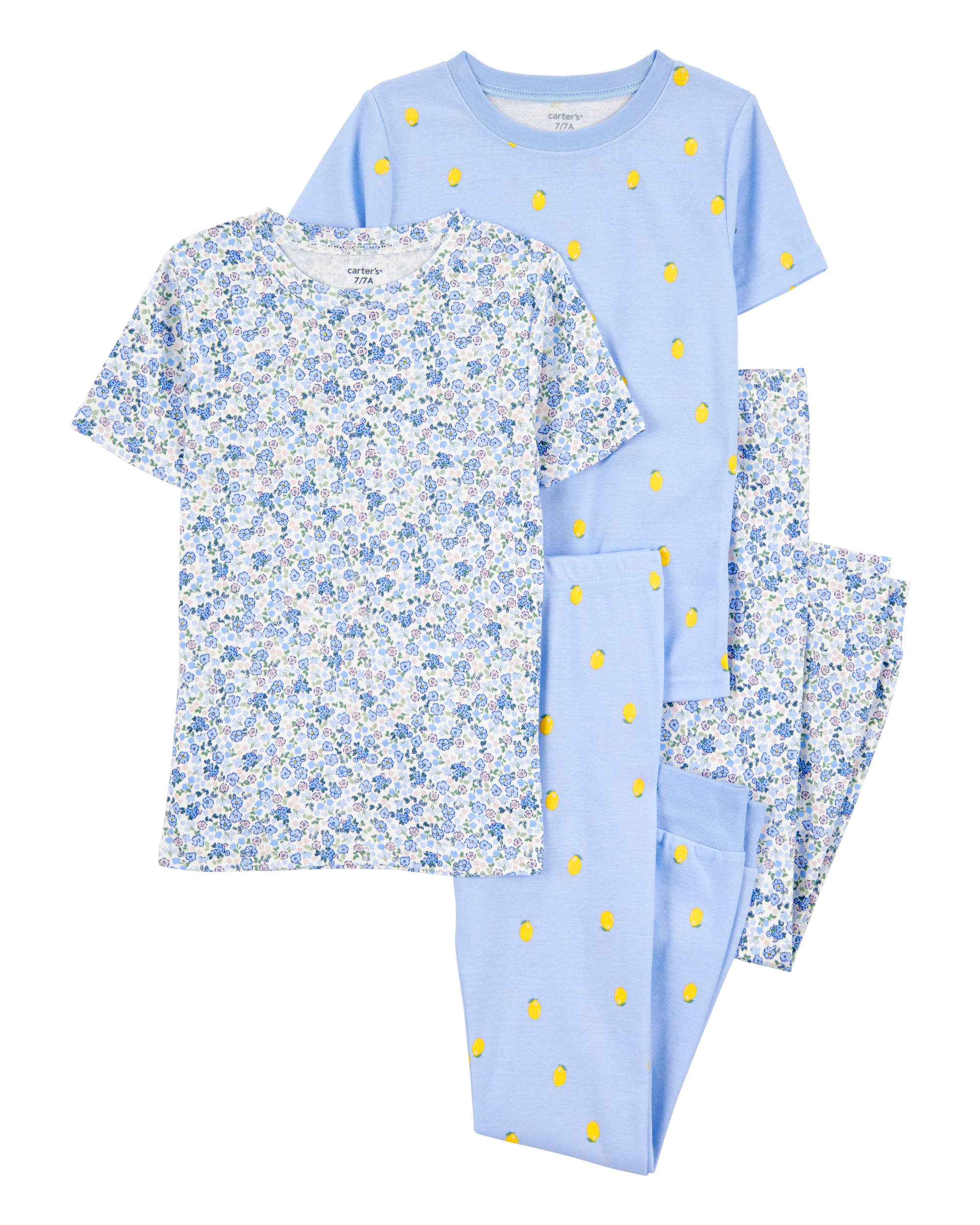 Kid 4-Piece Floral Cotton Pyjamas