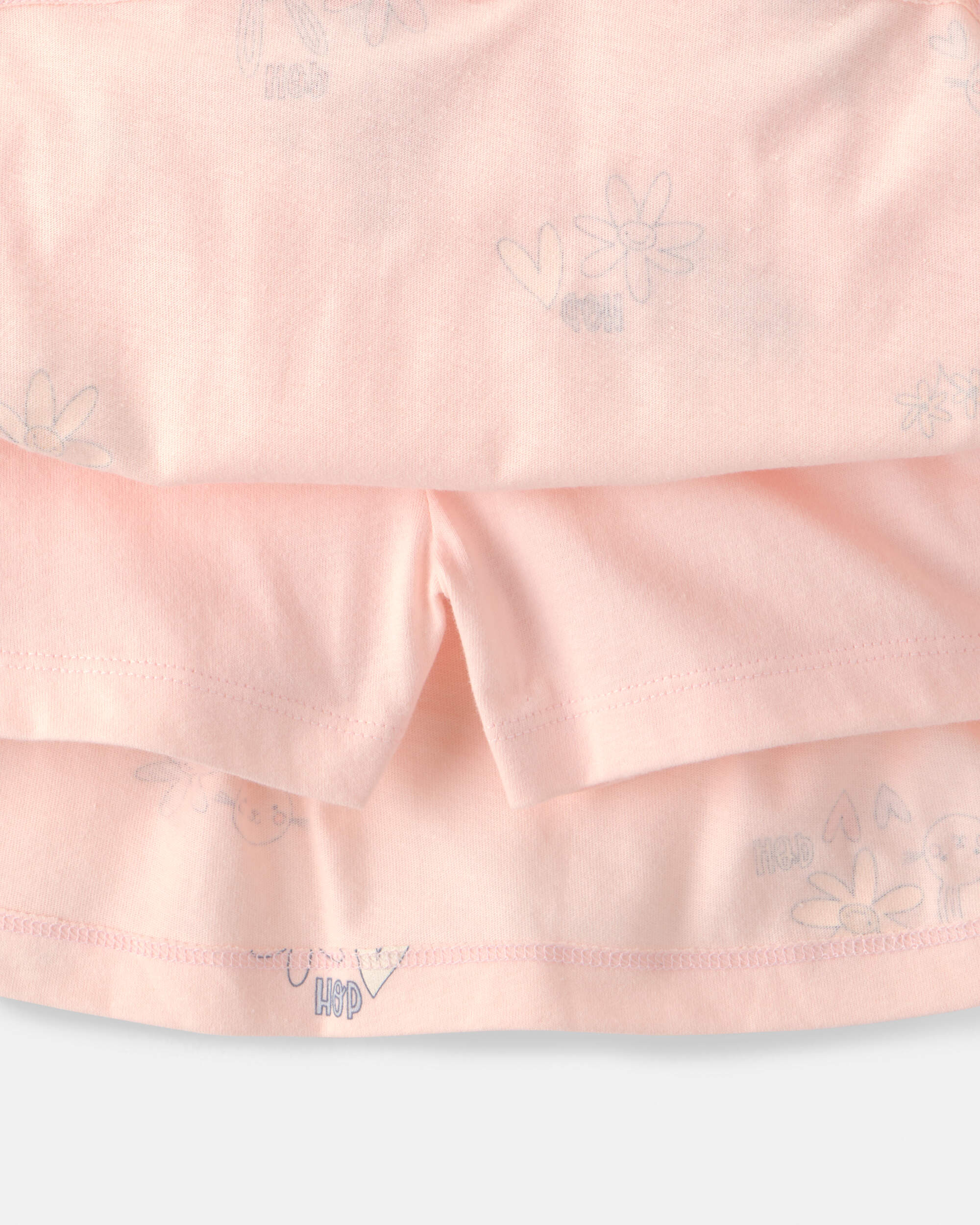 Girls 2-Piece Bunny French Terry Pullover & Skort Set - Pink