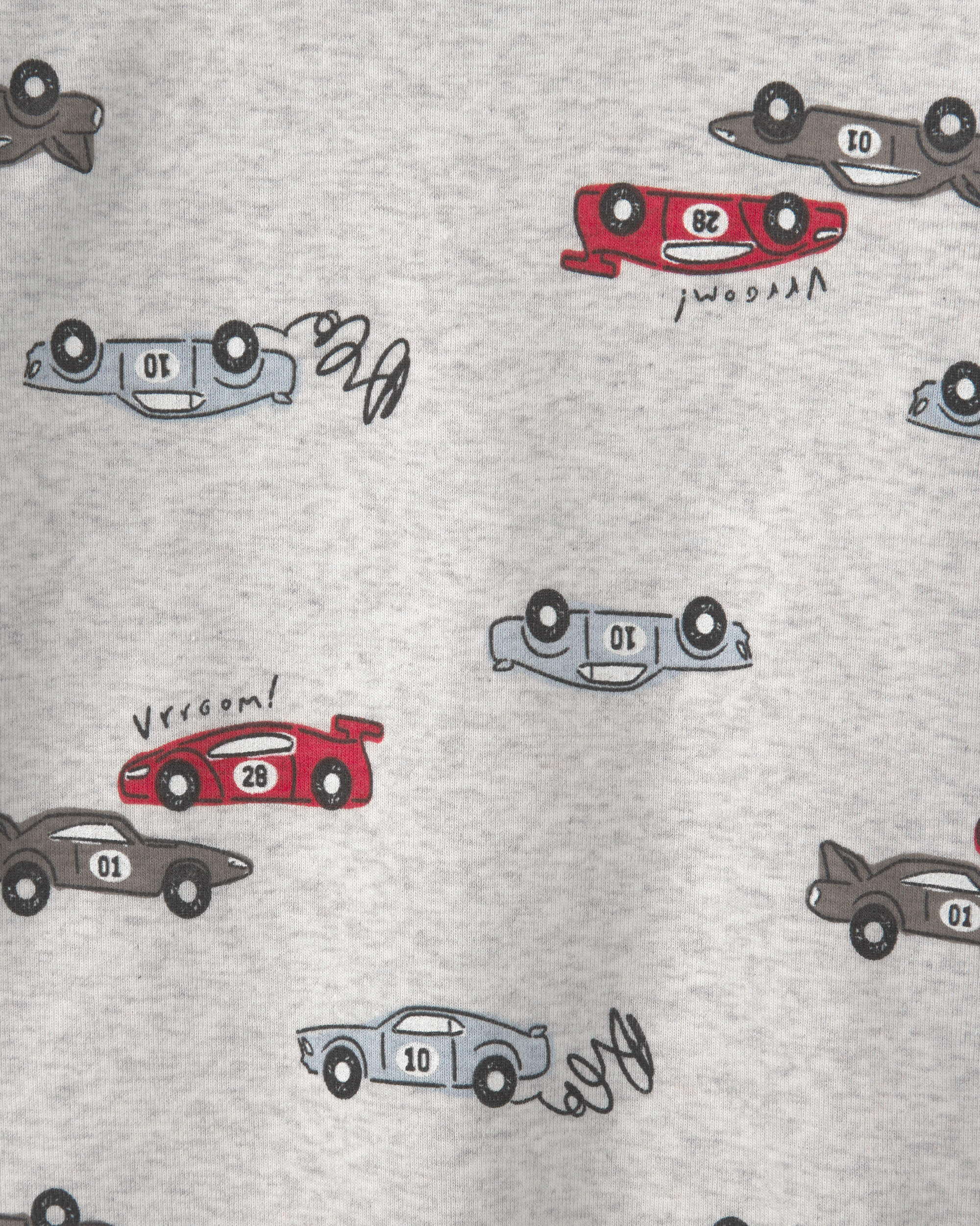 Toddler Boy Cruisin' For A Snoozin' Race Car Snug Fit 4-Piece Pyjama Set - Red/White