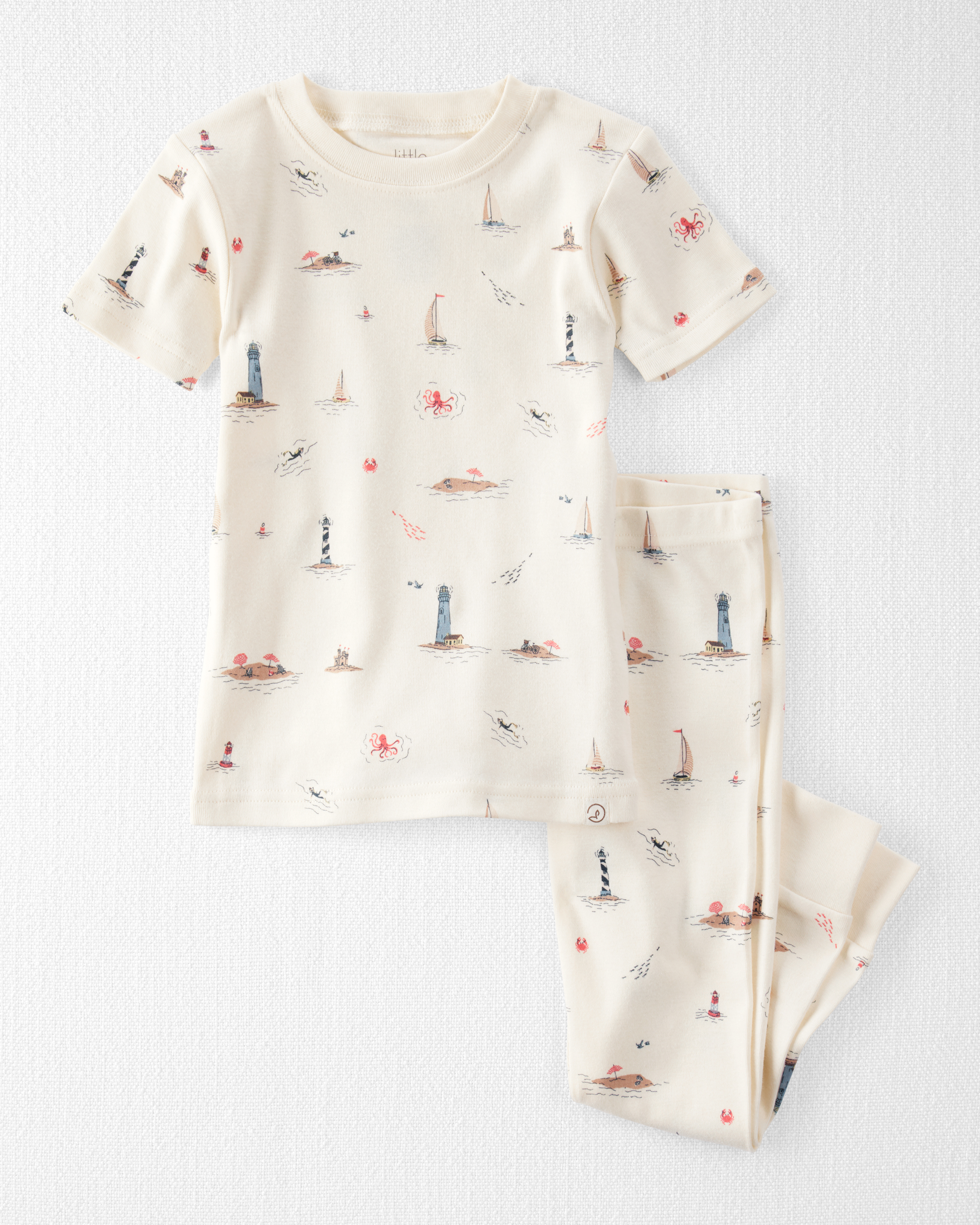 Toddler Organic Cotton Pyjamas Coastal Print