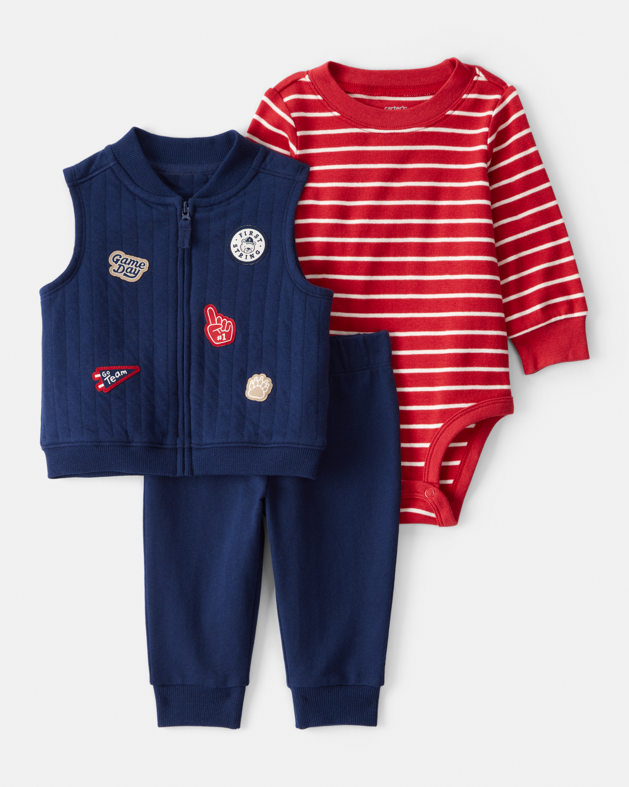 Baby 3-Piece Game Day Little Vest Set