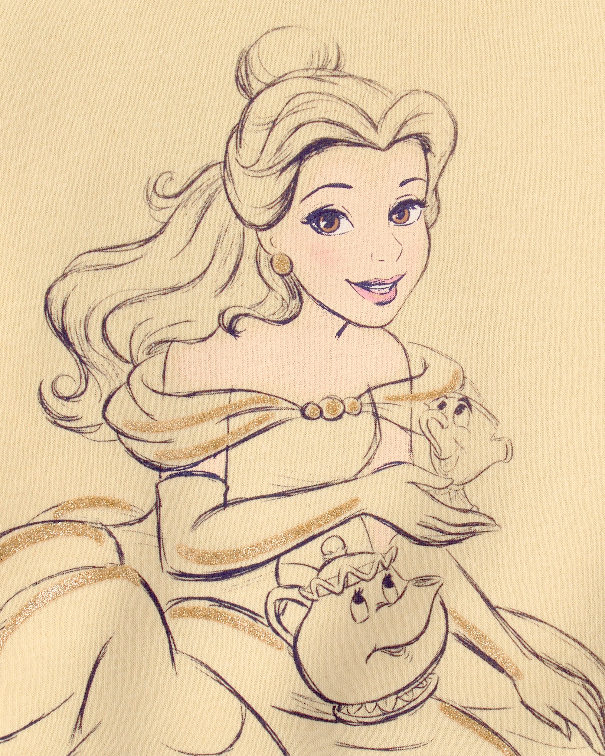 Toddler Girl Disney© Belle Fleece Pullover Sweatshirt - Yellow