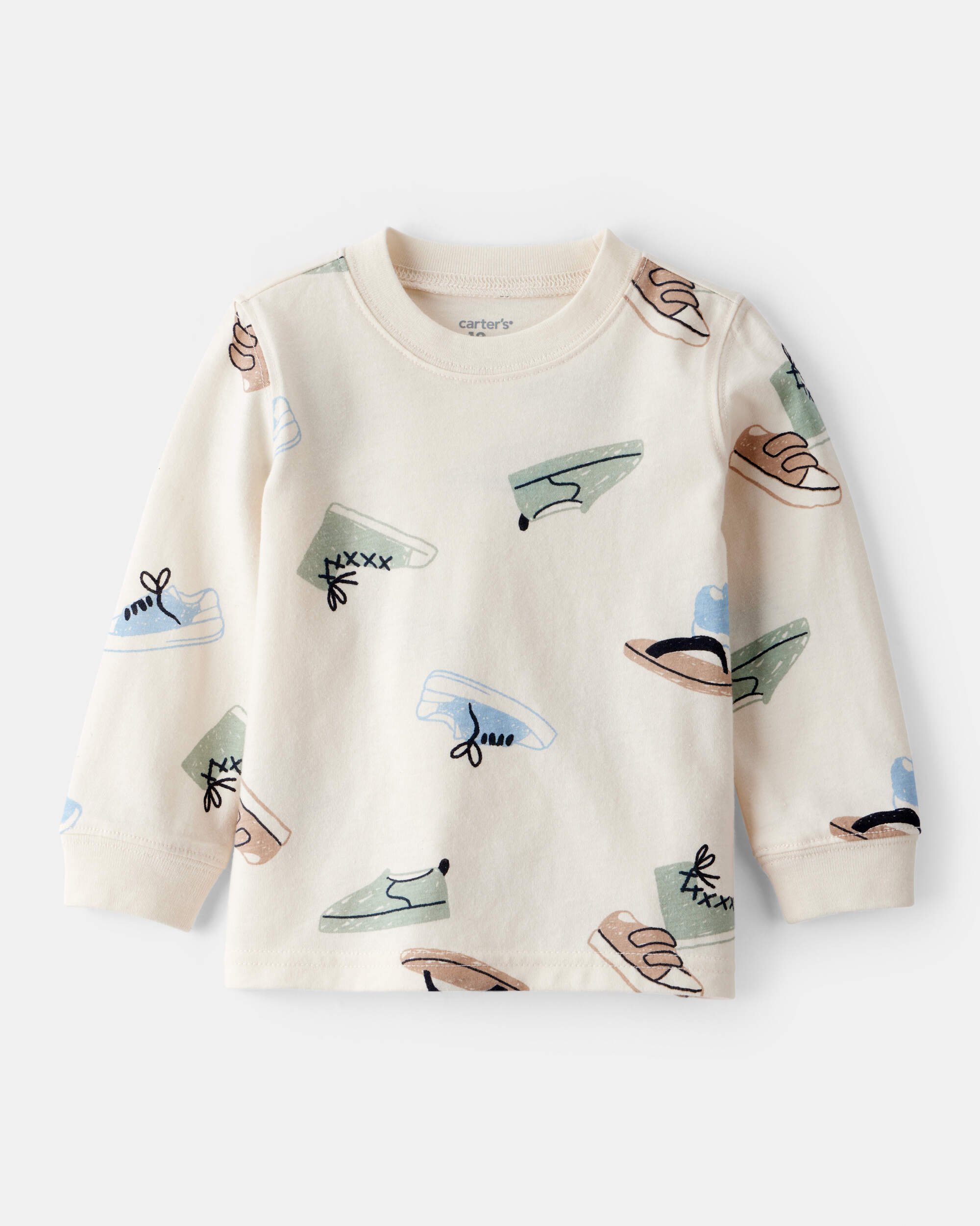 Baby Boy Sneakers Print Sweatshirt - Cream