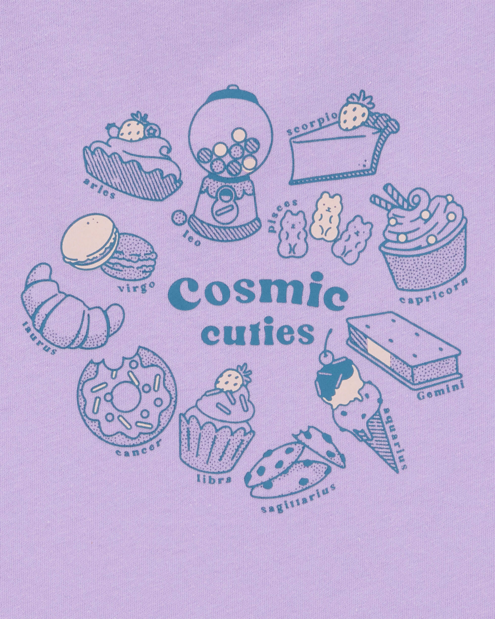 Girls Cosmic Cuties Short-Sleeve Graphic Tee - Purple