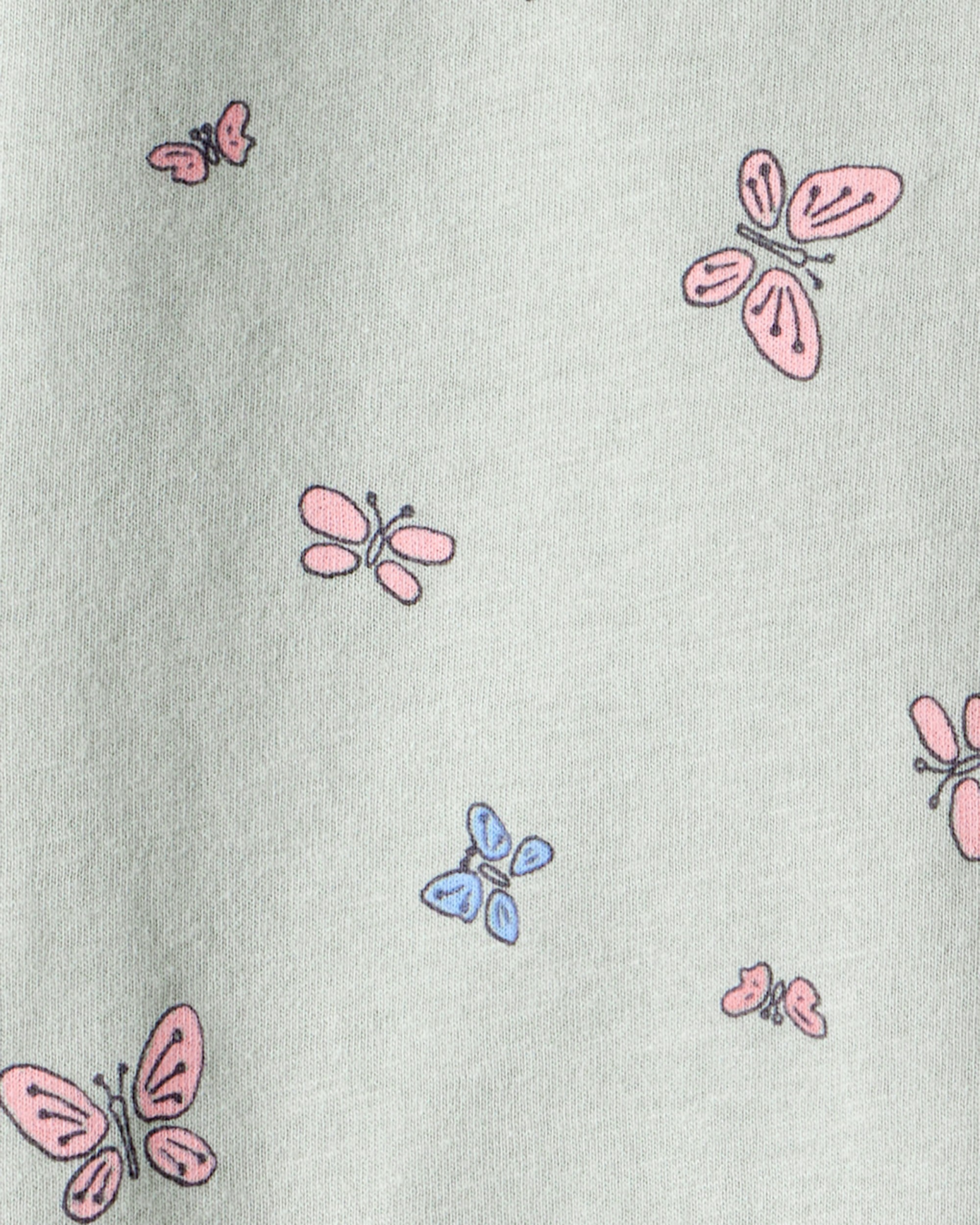 Baby Girl Butterfly Print Long Sleeve Tee - Green