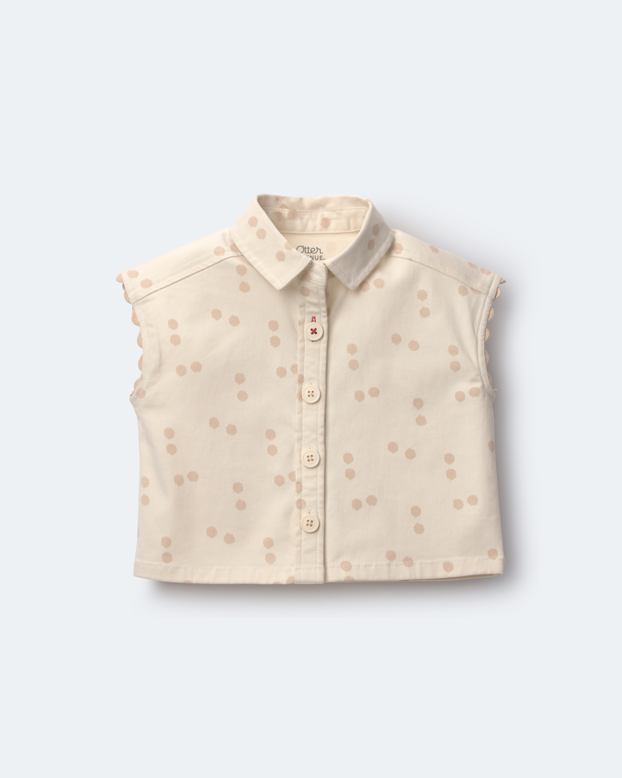 Toddler Girl Sleeveless Button-Down Top Dot Print