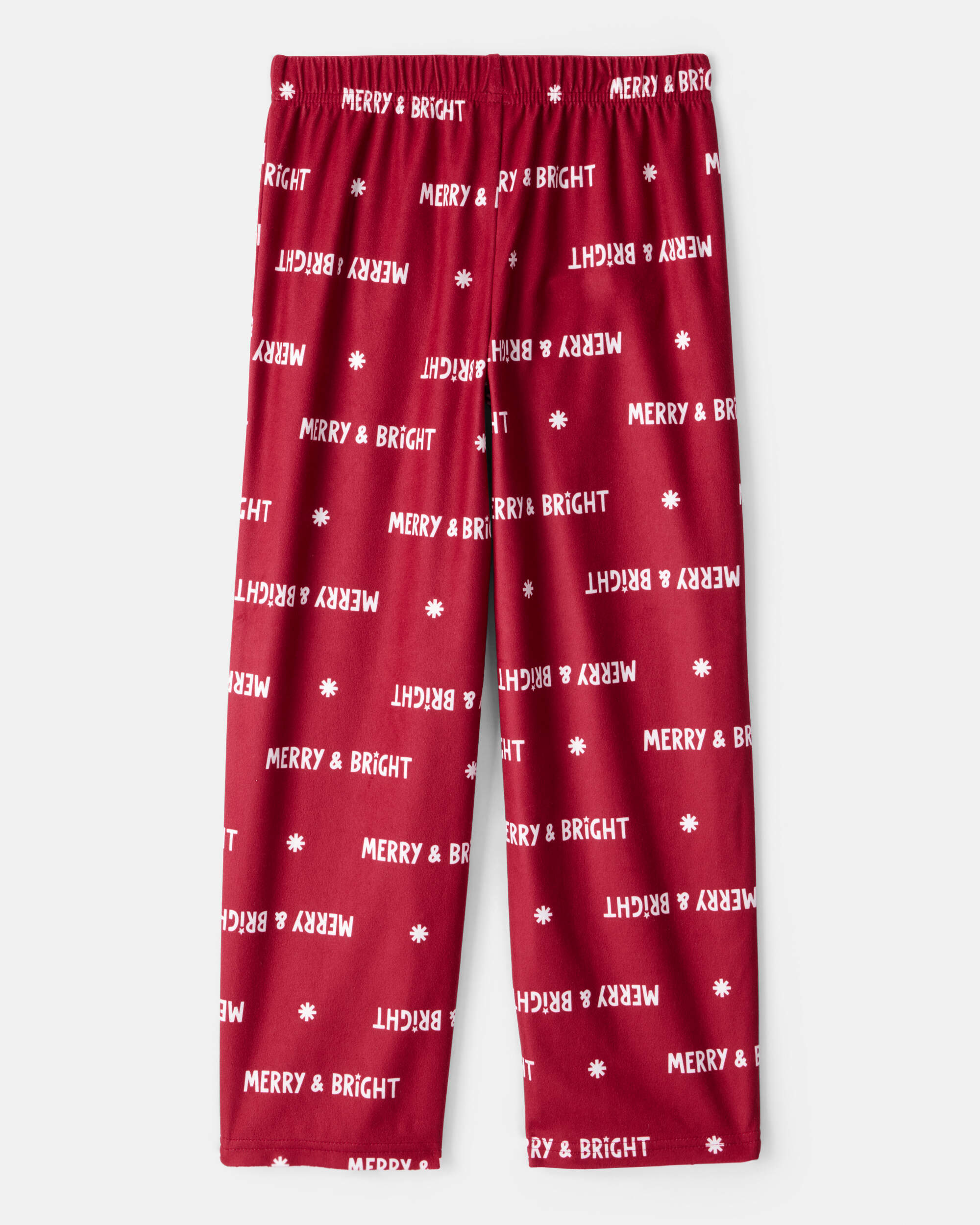 Kid Merry & Bright Christmas Print Loose Fit Pyjama Bottoms - Red