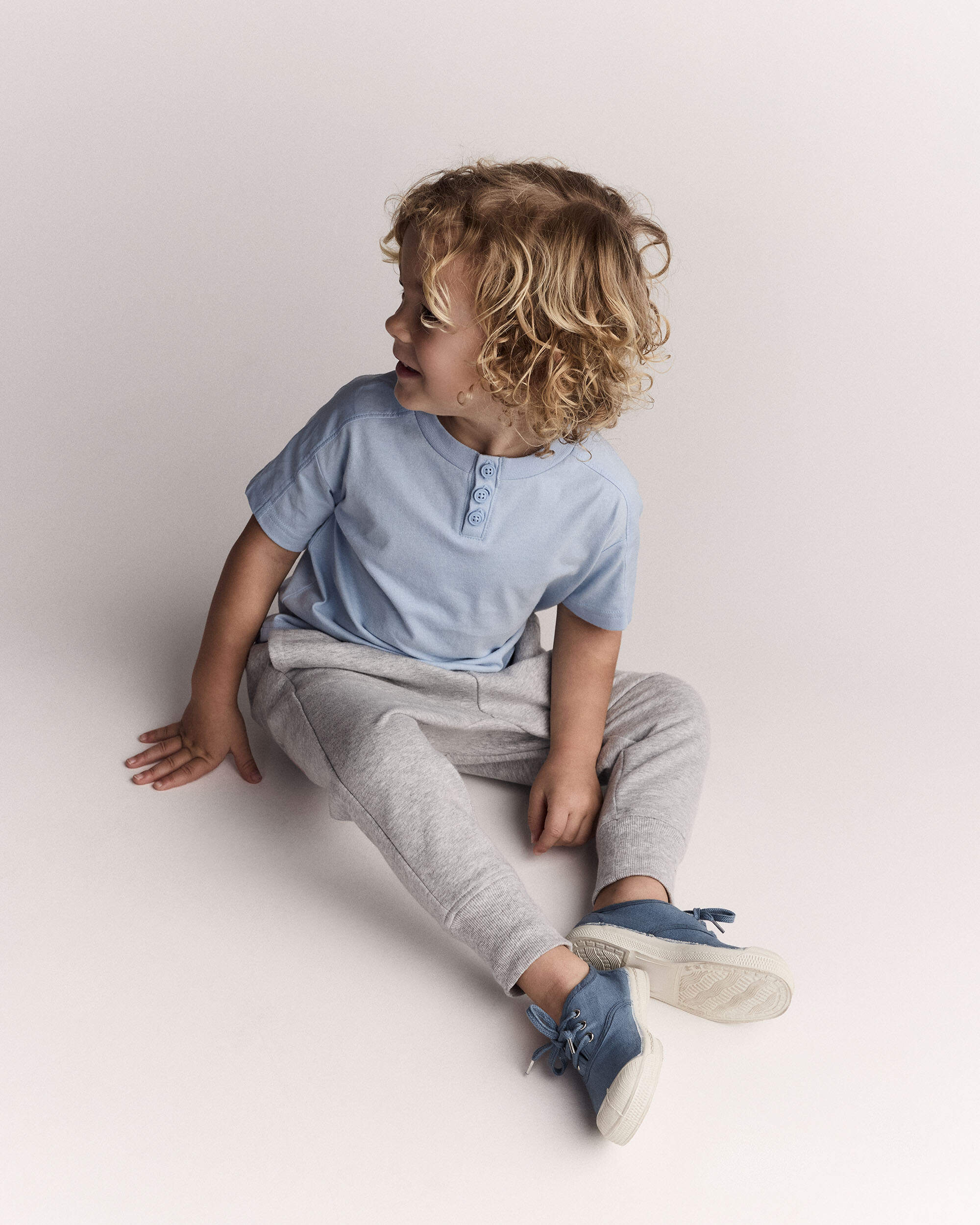 Toddler Boy Henley Tee - Blue