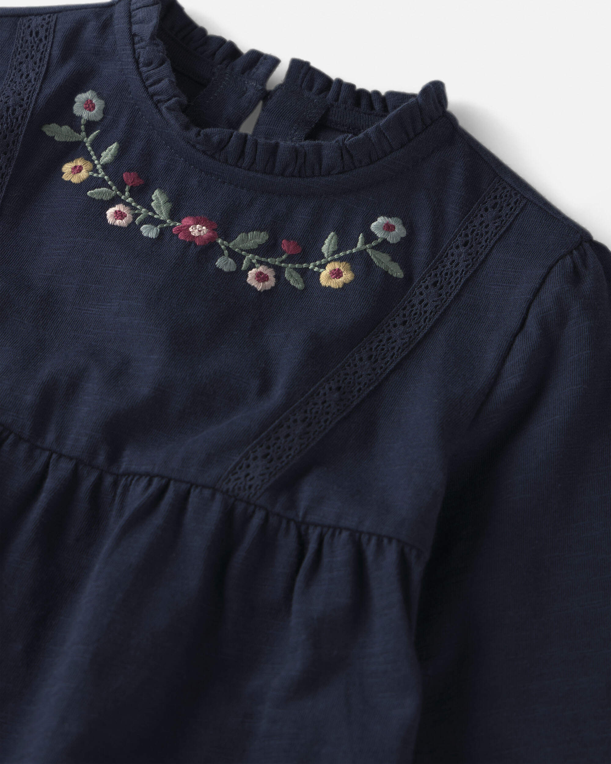 Baby Girl Organic Cotton Embroidered Peplum Top