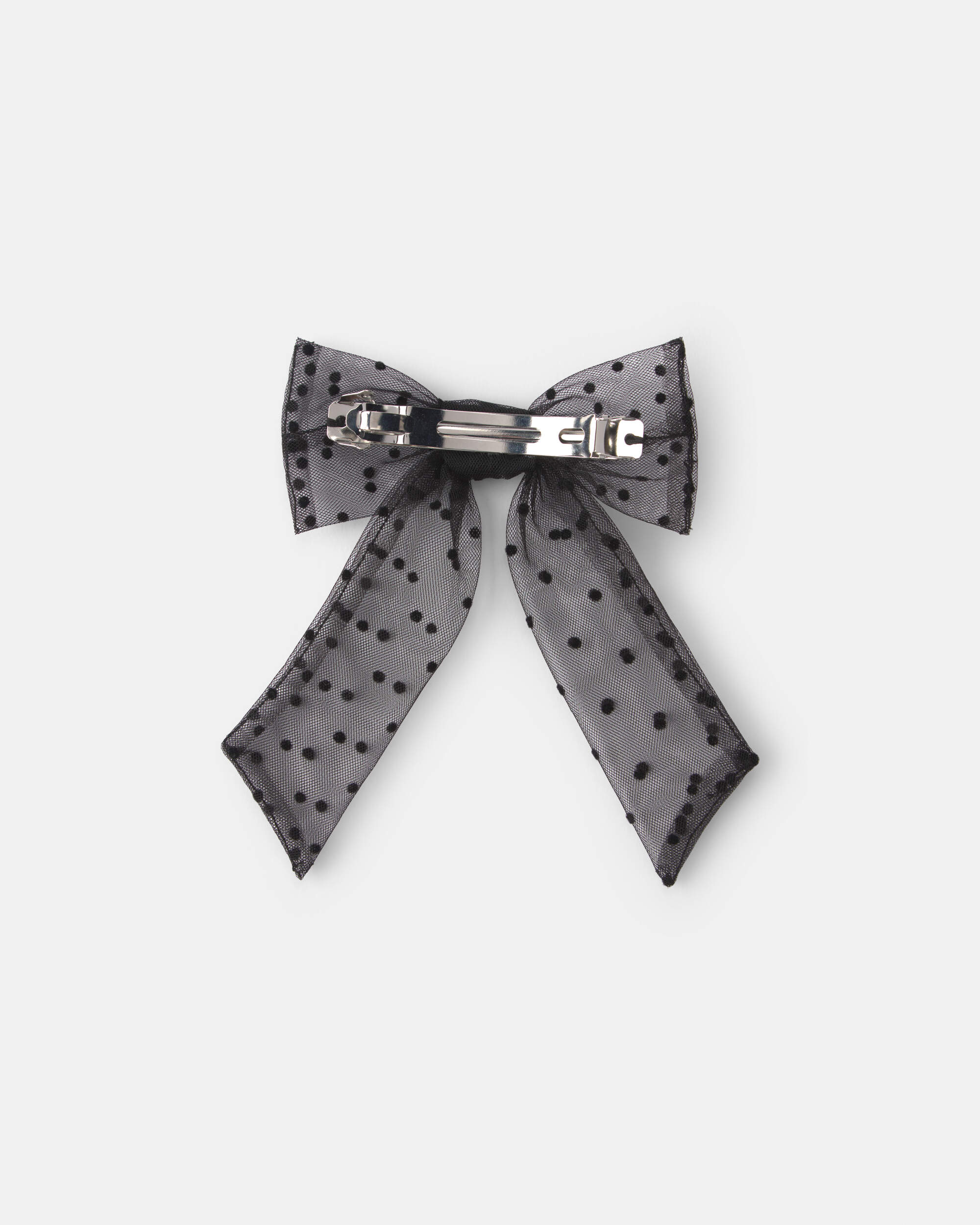 Toddler Girl Sheer Bow Hair Clip - Black