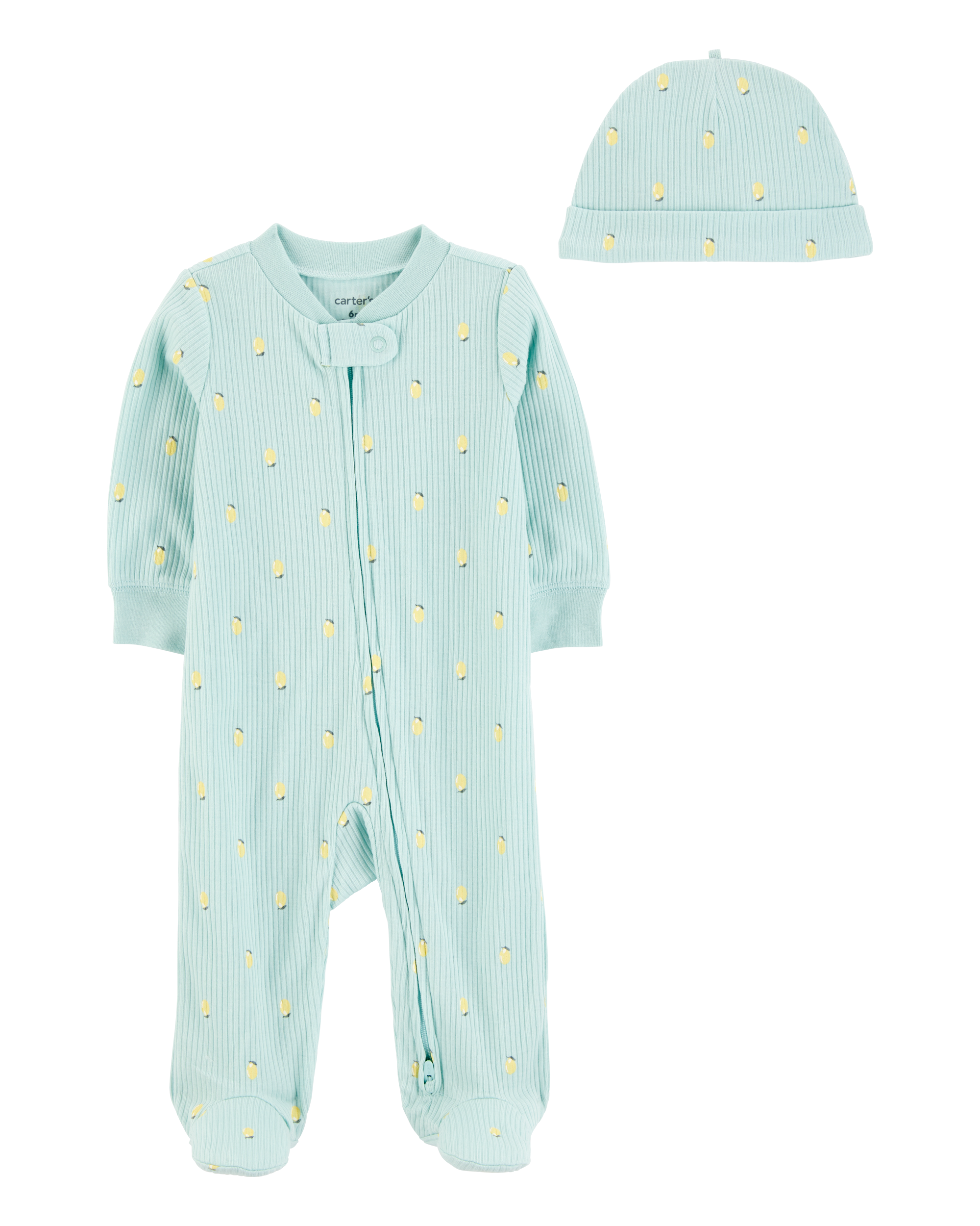 Baby 2-Piece Lemon 2-Way Zip Sleeper Pyjamas - Blue