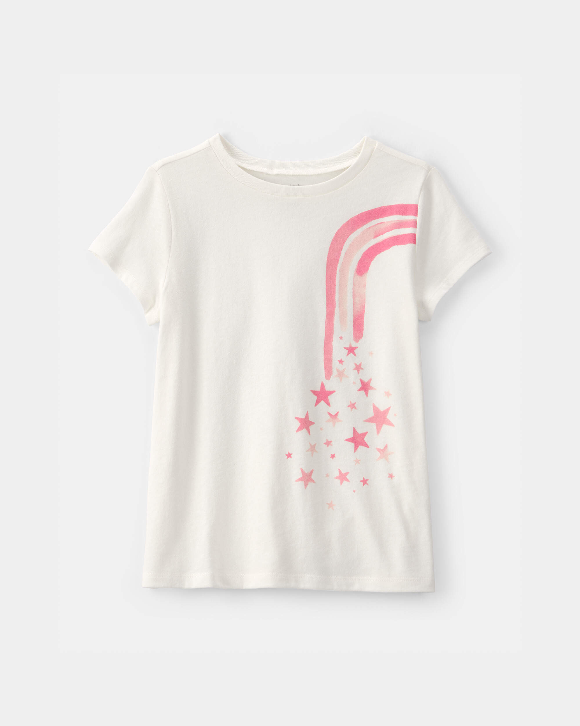 Girls Rainbow Graphic Tee - Ivory