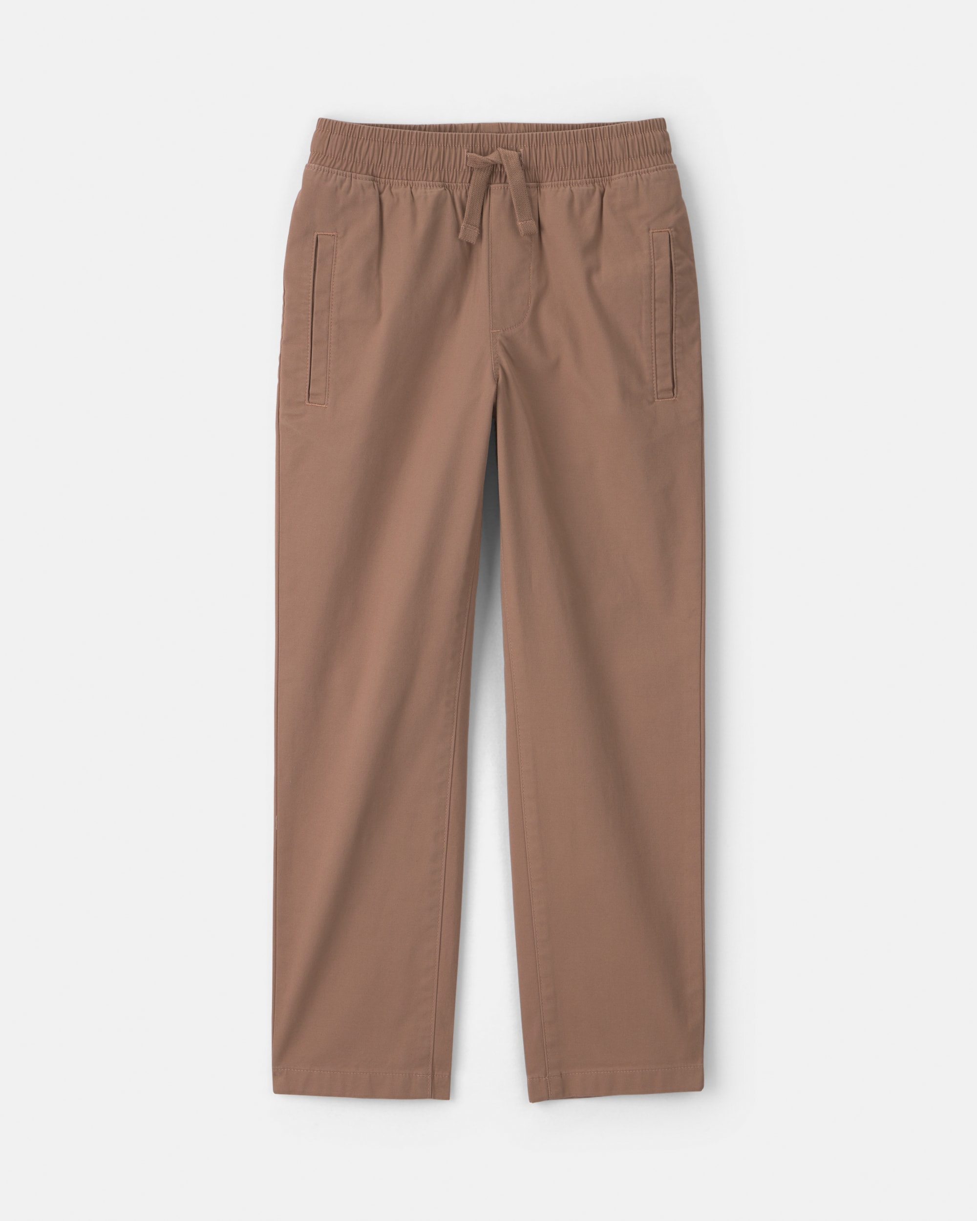 Boys Twill Pull-On Pants - Brown