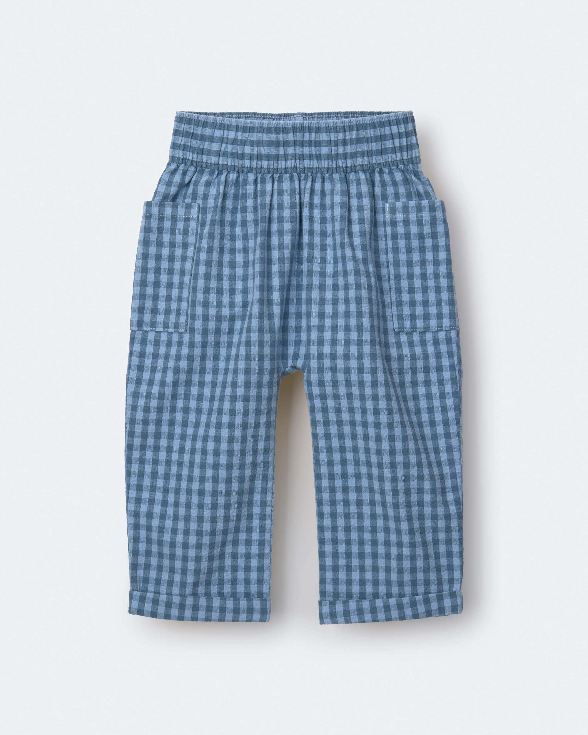 Toddler Seersucker Playground Pant with Pockets - Blue