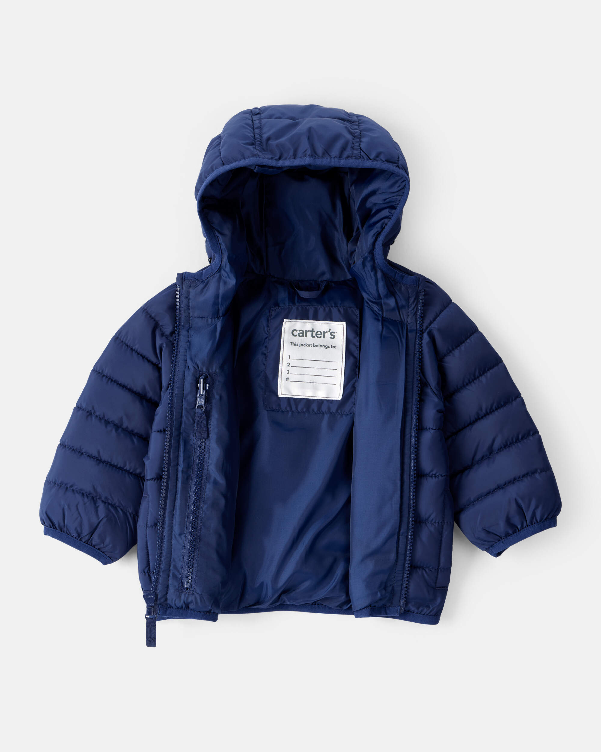 Baby Hooded Puffer Jacket - Navy Blue