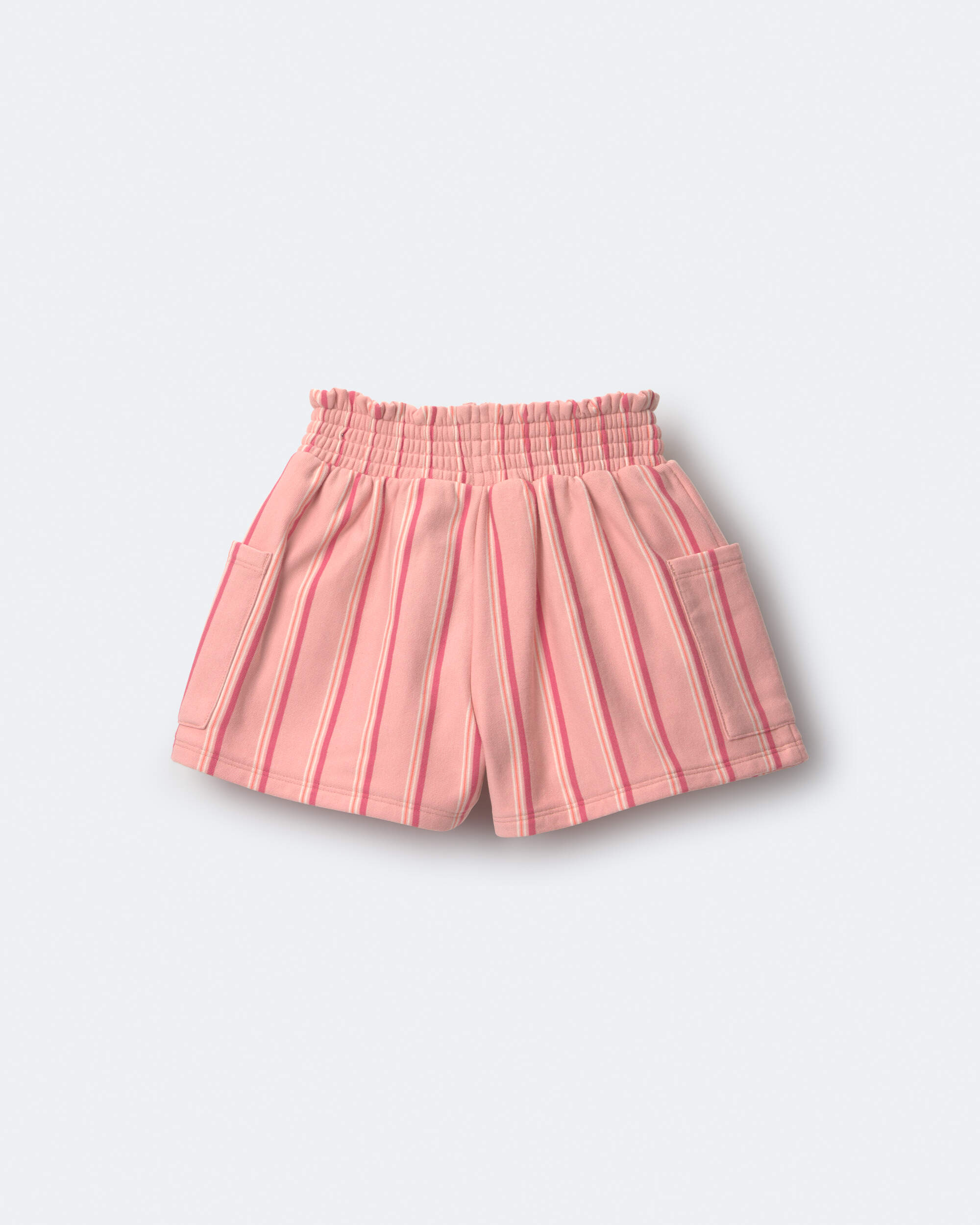 Toddler Girl Swing Short with Pockets Stripes - Peach