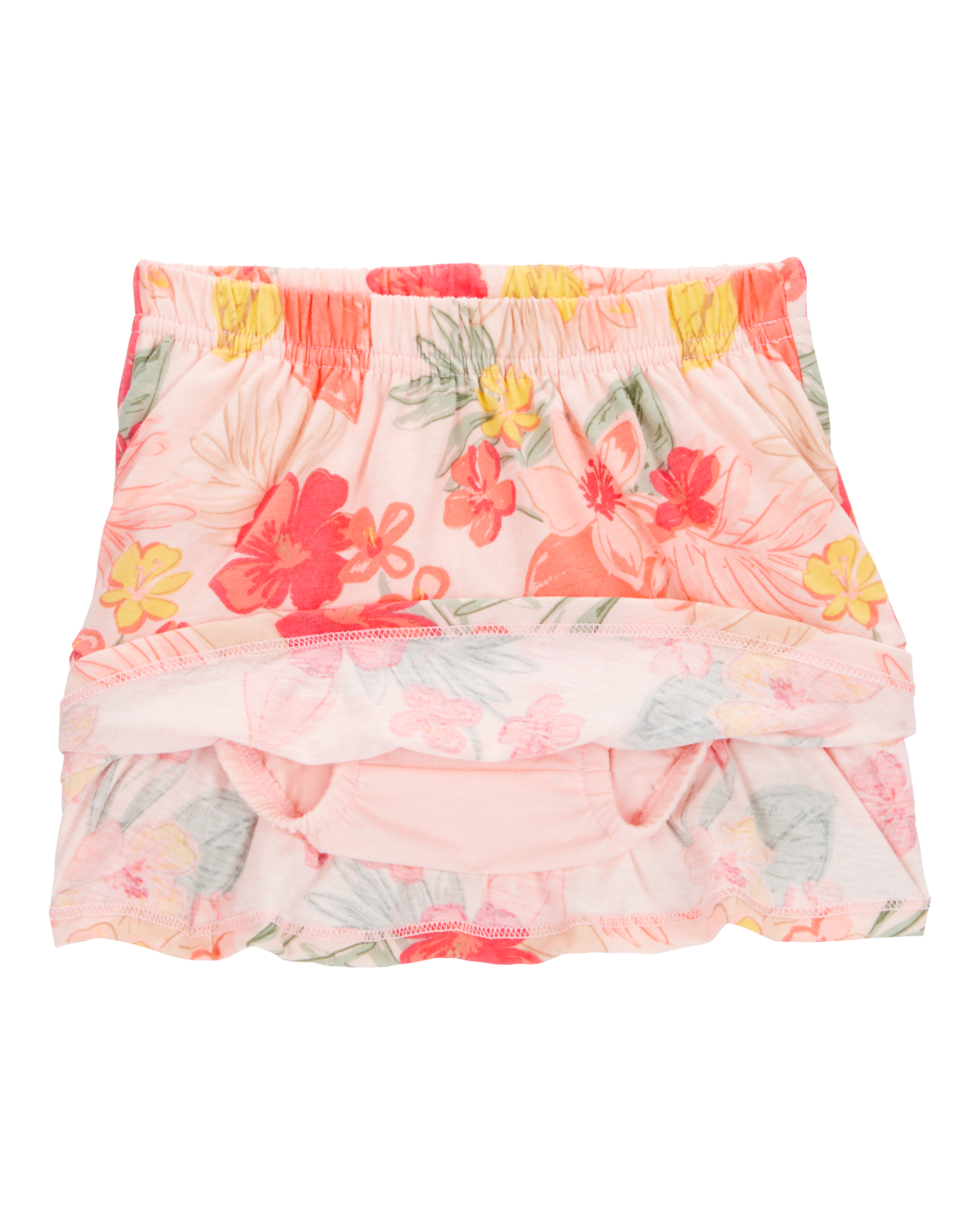 Baby 2-Piece Ribbed Tank & Floral Pull-On Skort Set - Pink
