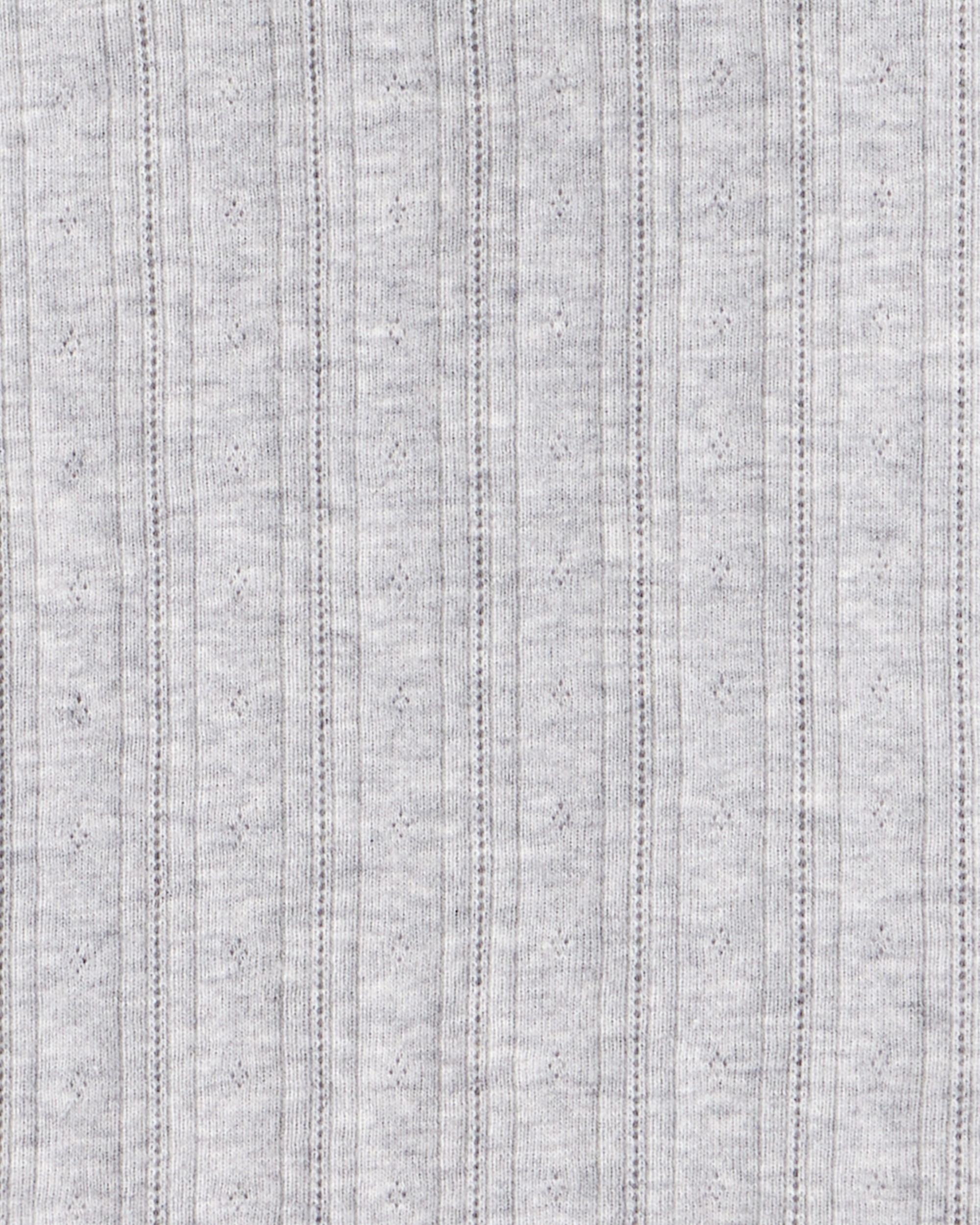 Girls Pointelle Long-Sleeve Top - Grey