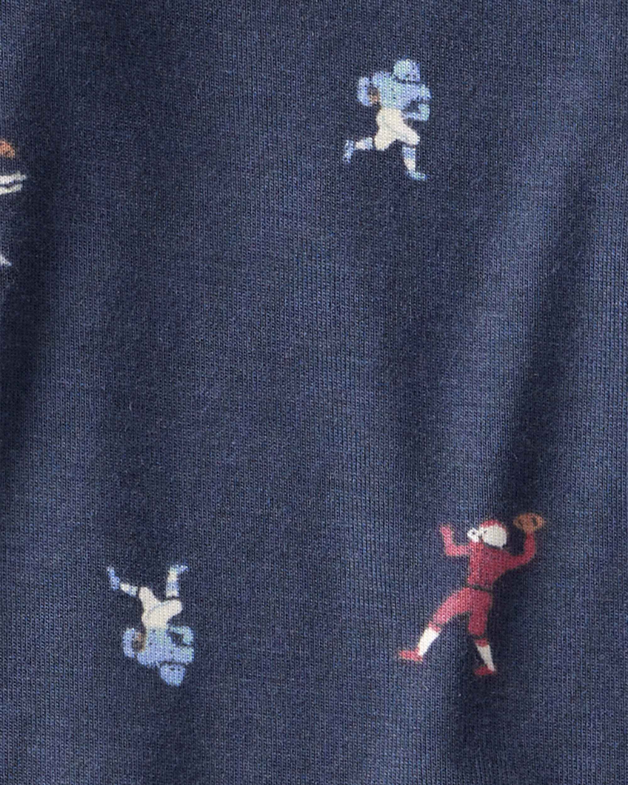 Baby Boy Football Print PurelySoft Long-Sleeve Sleeper - Blue