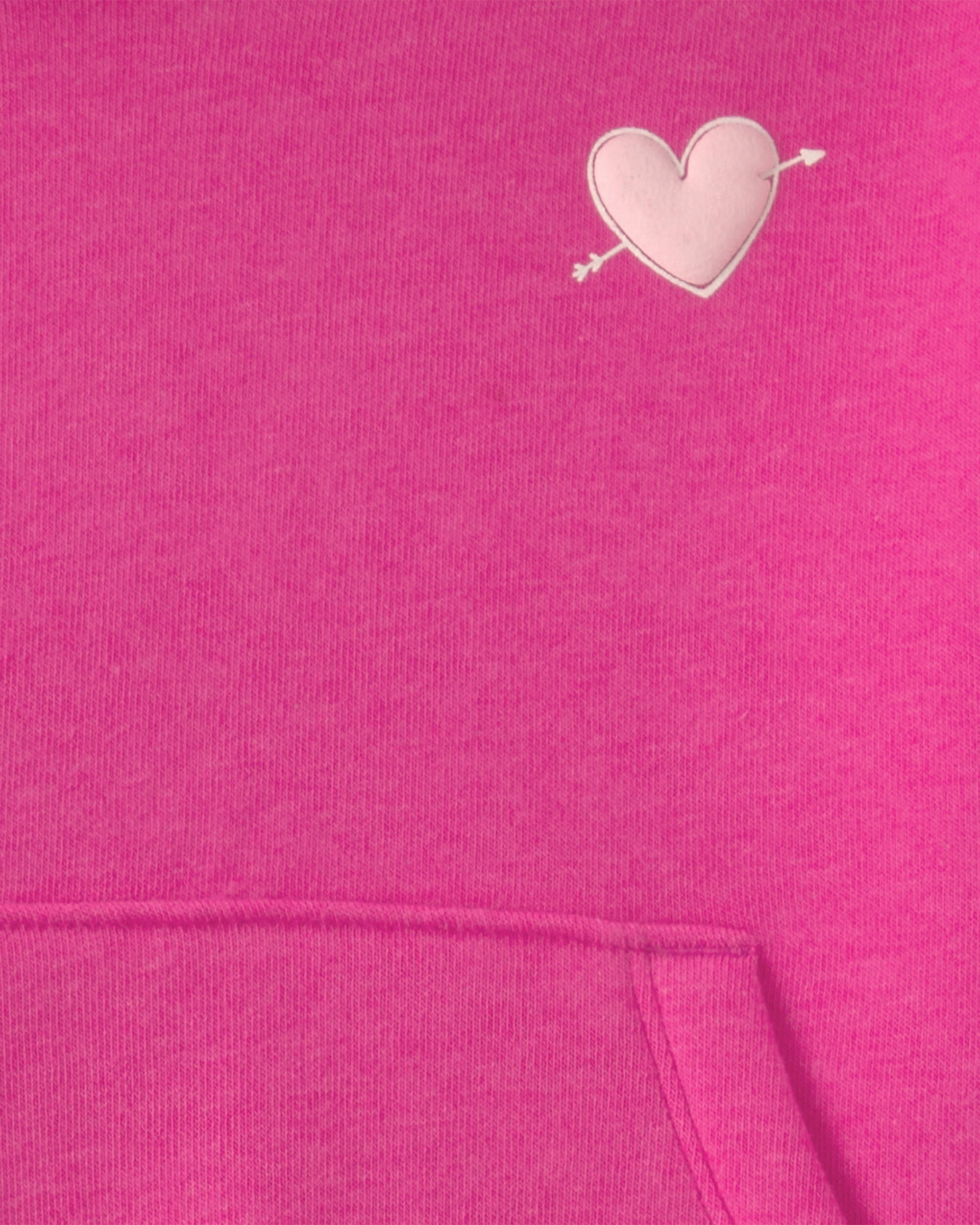 Baby Girl Heart Fleece Long-Sleeve Top & Pant Set - Pink