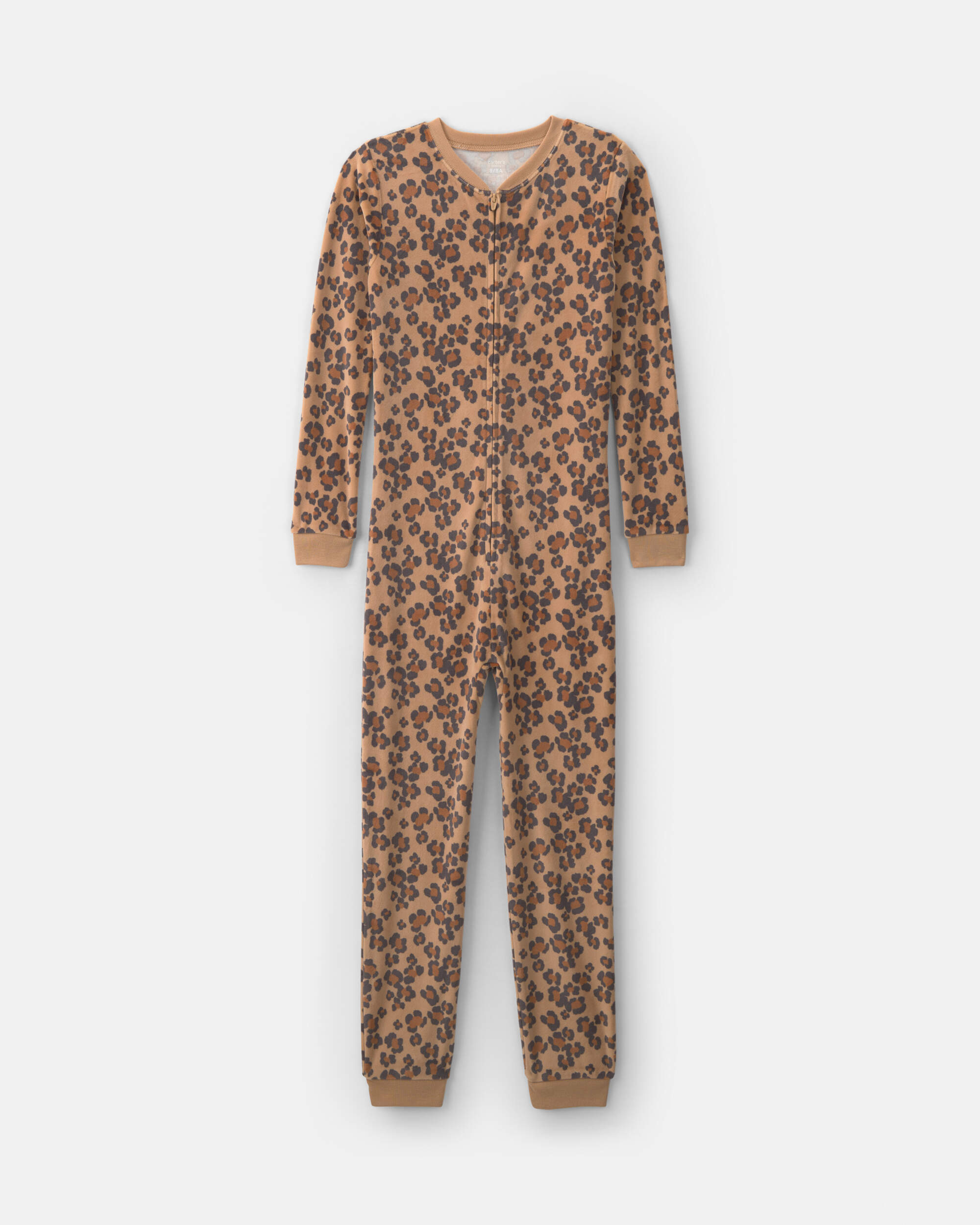 Girls 1-Piece Leopard DreamPlush Snug Fit Pyjama - Brown