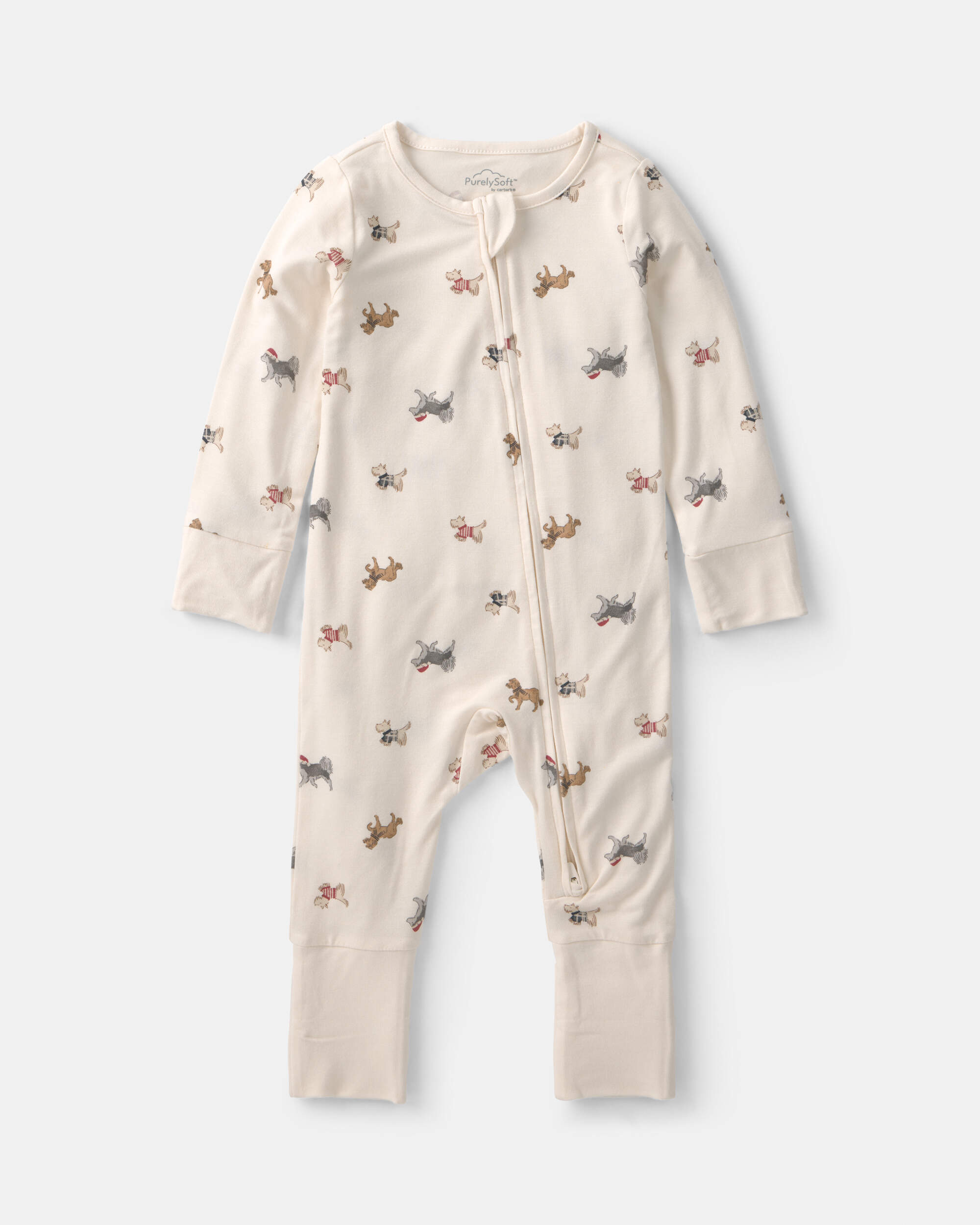 Baby Dog PurelySoft™ 2-Way Zip Sleep & Play Pyjamas - Cream