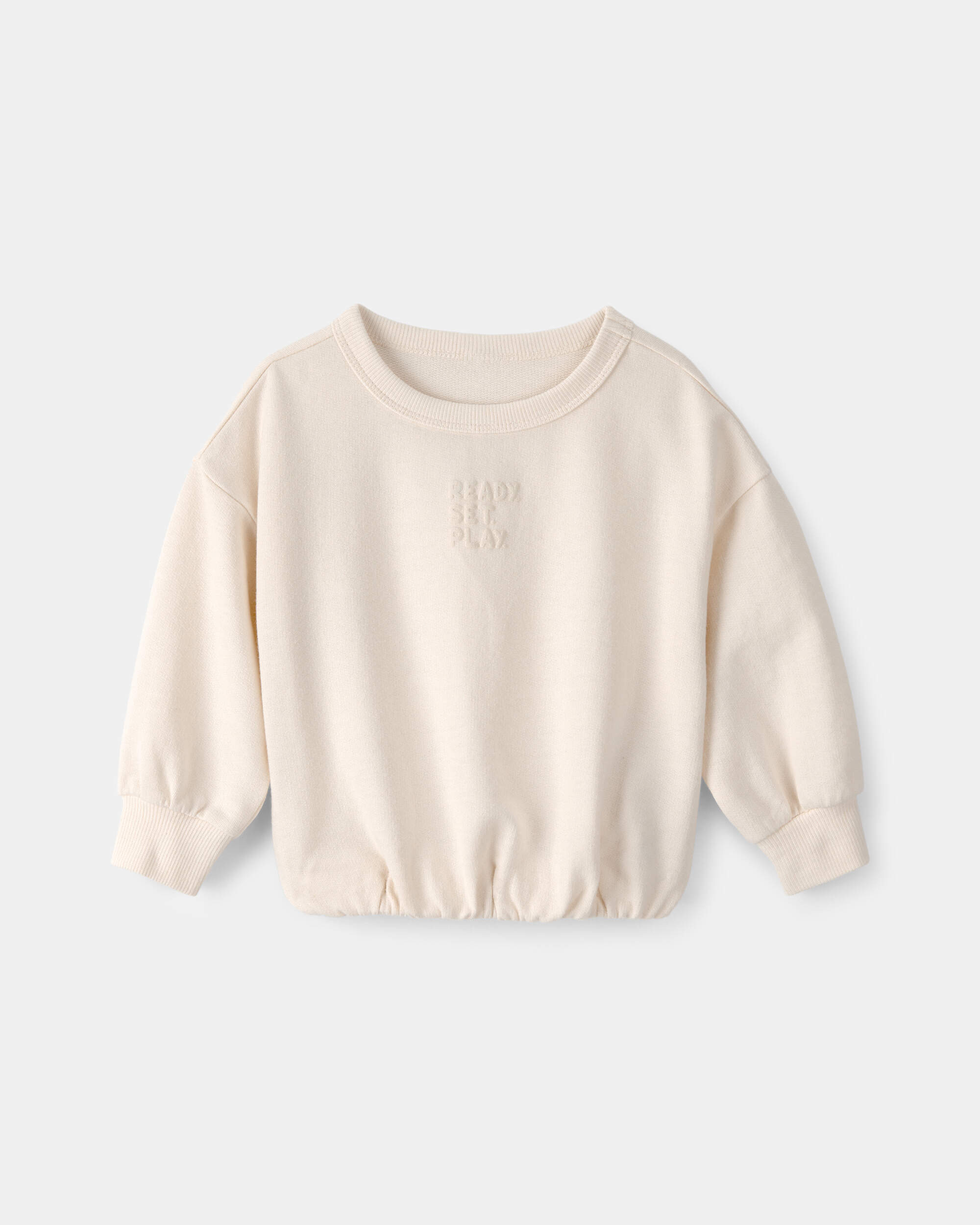 Baby French Terry Pullover Sweatshirt - Cream